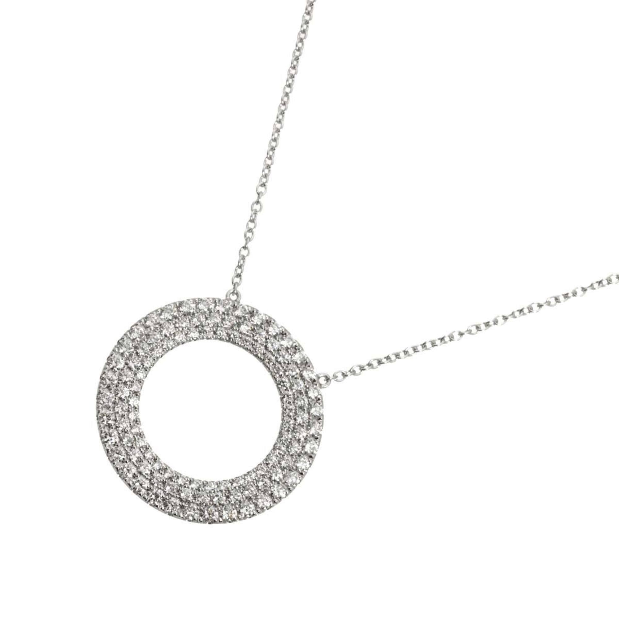Tiffany & Co. Metro 3-Row Circle Diamond Necklace, 41cm, 18K White Gold (750)
