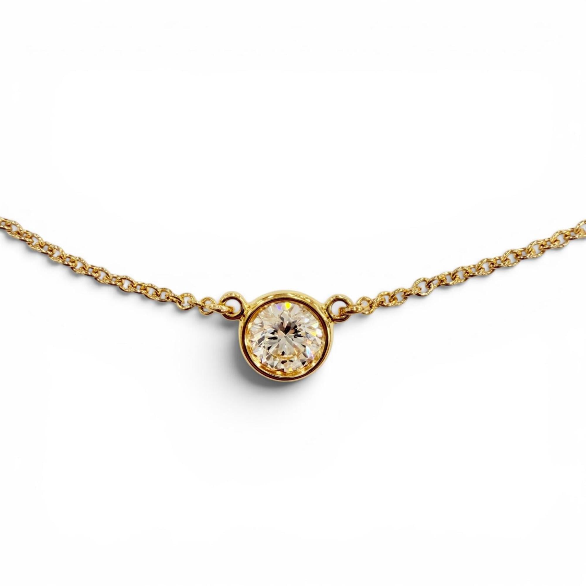 TIFFANY&Co. Tiffany 30883543 By the Yard AU750 (YG) Necklace with 1 Diamond (approx. 0.18ct), approx