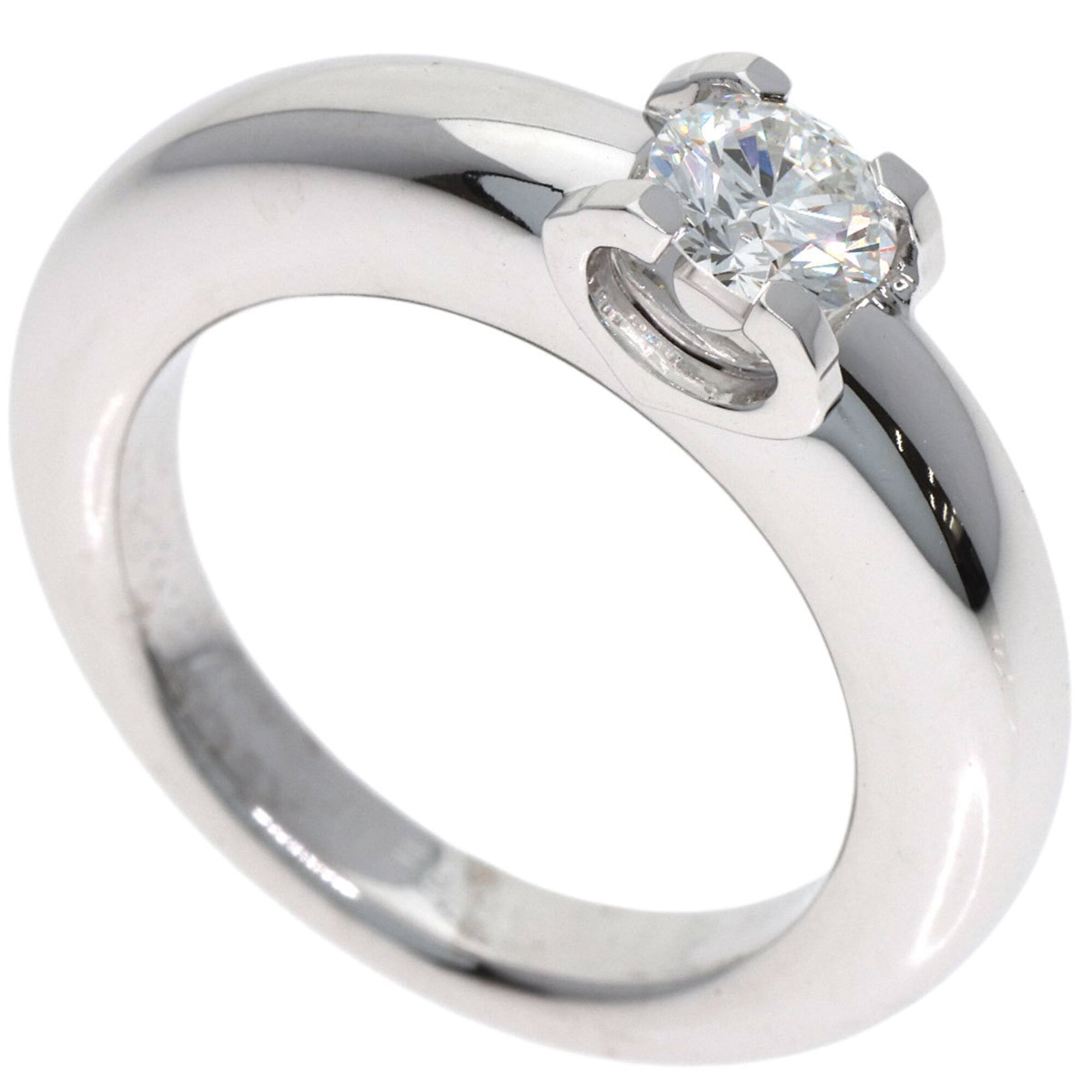 Cartier C de Solitaire #48 Ring, 18K White Gold, Women\'s, CARTIER