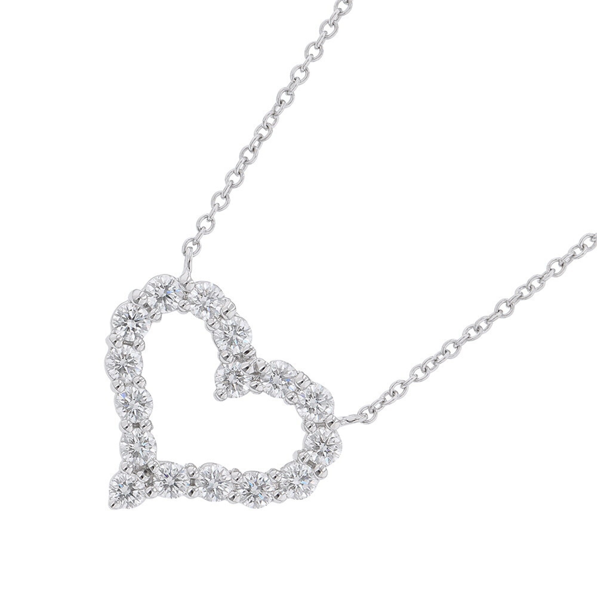 Tiffany & Co. Sentimental Heart Pendant Necklace with Small Diamonds (0.54ct total) in Pt950 Platinu