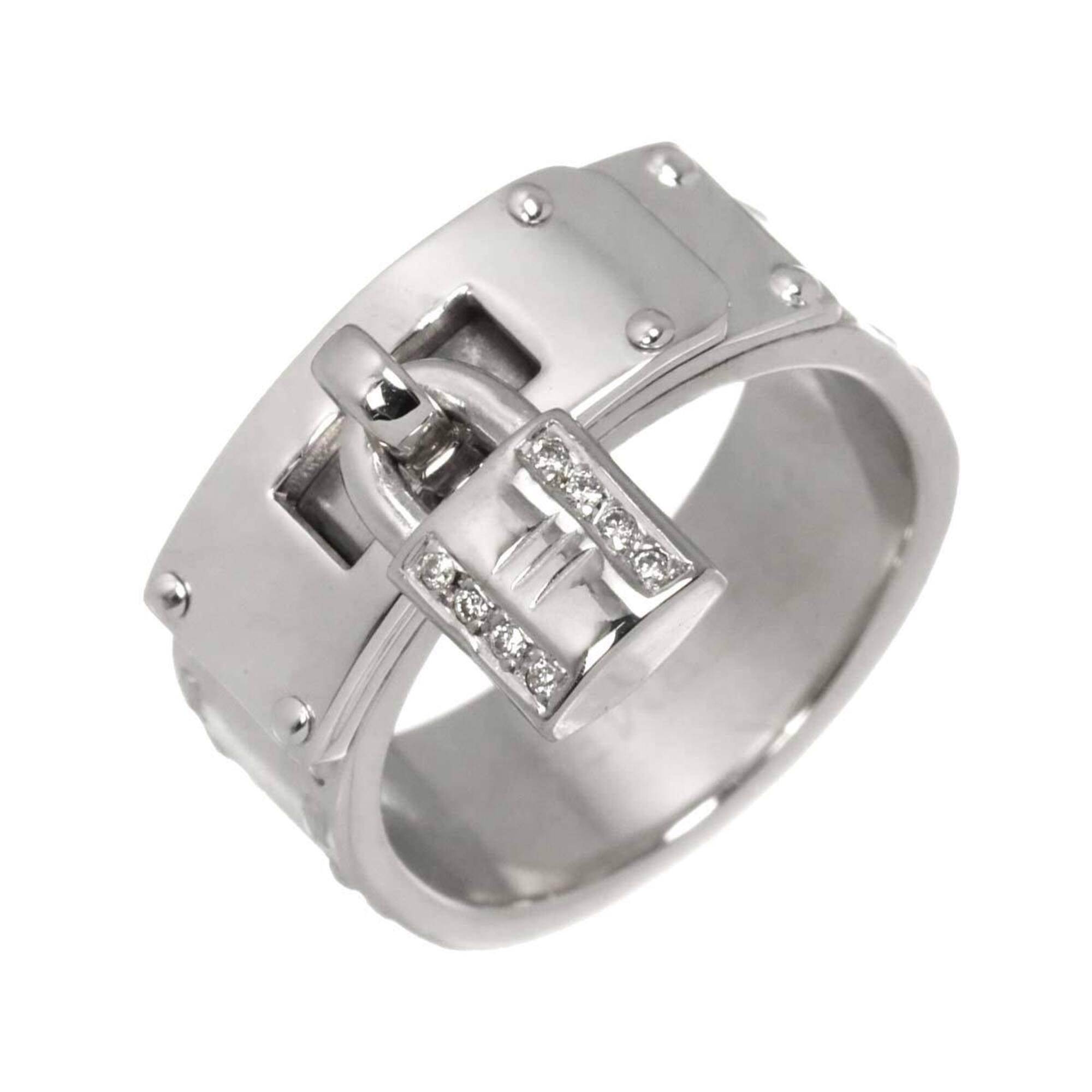 Hermes Kelly Ring #54, Diamond, 18K White Gold (750)