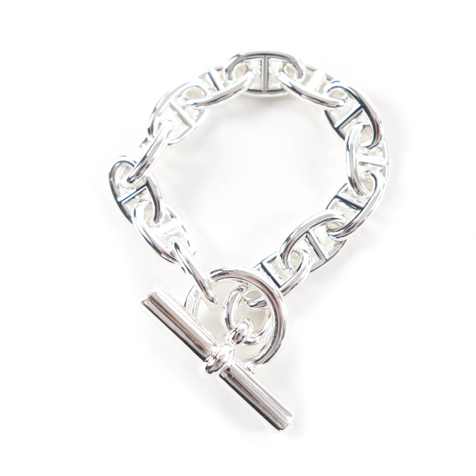 HERMES Chaine d\'Ancre MM AG925 Bracelet, 13 links, Silver, Made in France, 2023 model, Weight: 50.0