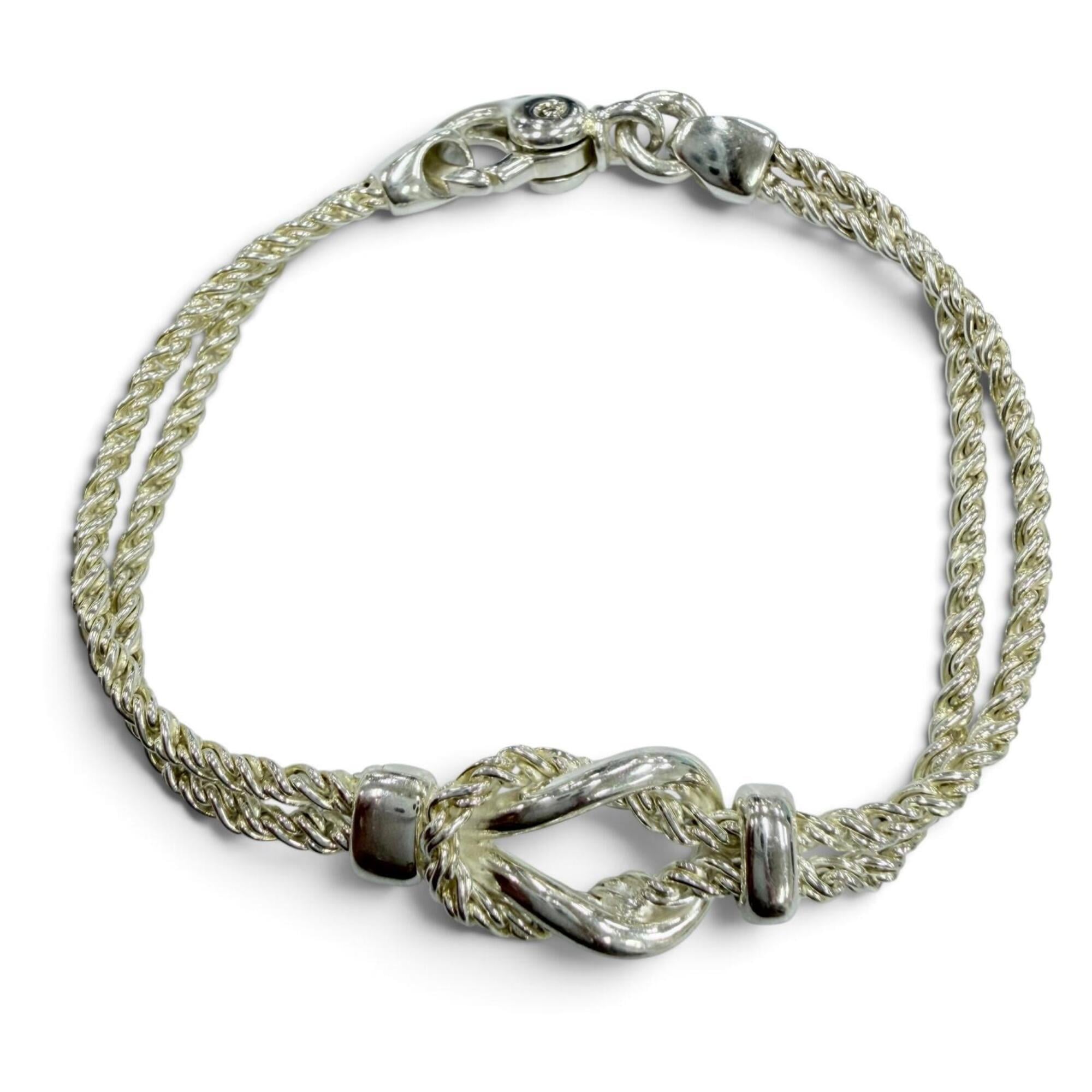 TIFFANY&Co. Tiffany Vintage Double Glove Bracelet, 925 Sterling Silver, Made in Italy, Weight 18.4g,