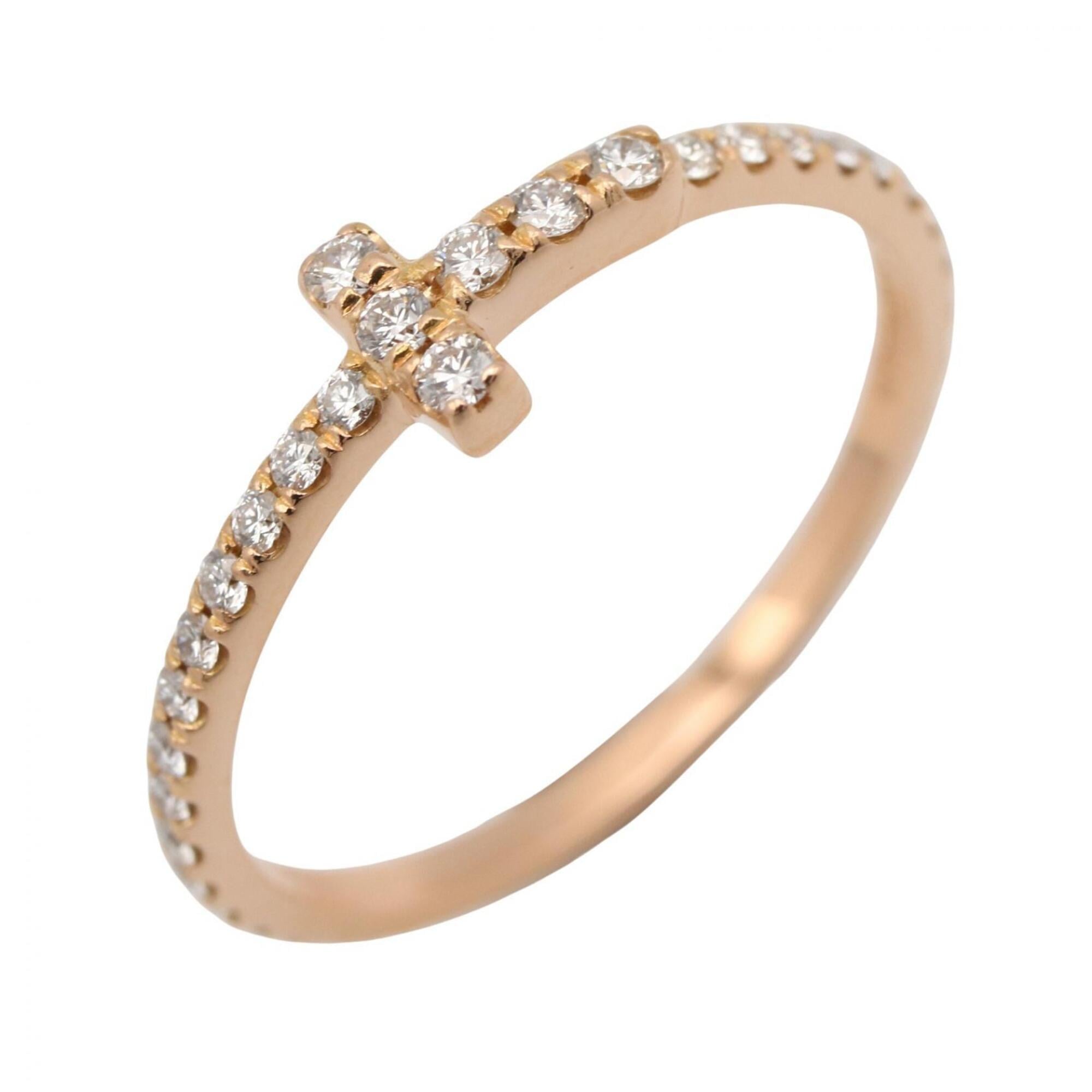 Tiffany & Co. T One Narrow Diamond Ring - Ring/Finger Jewelry 18KPG (Pink Gold) Women\'s Clear/Gold