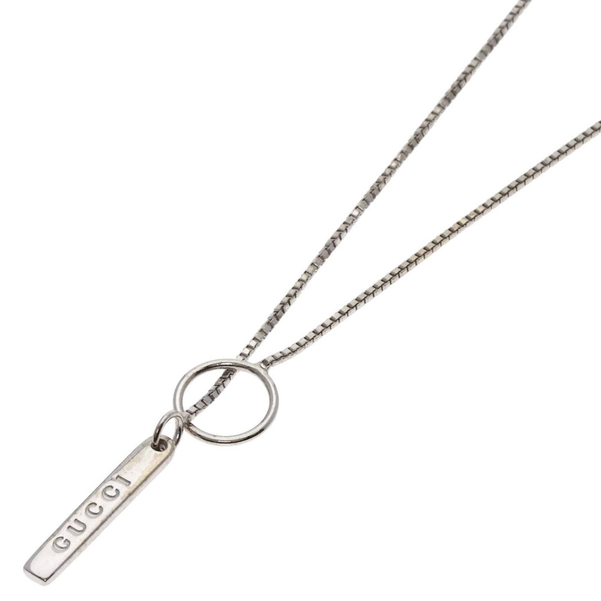 Gucci Lariat Necklace 18K White Gold Women\'s GUCCI