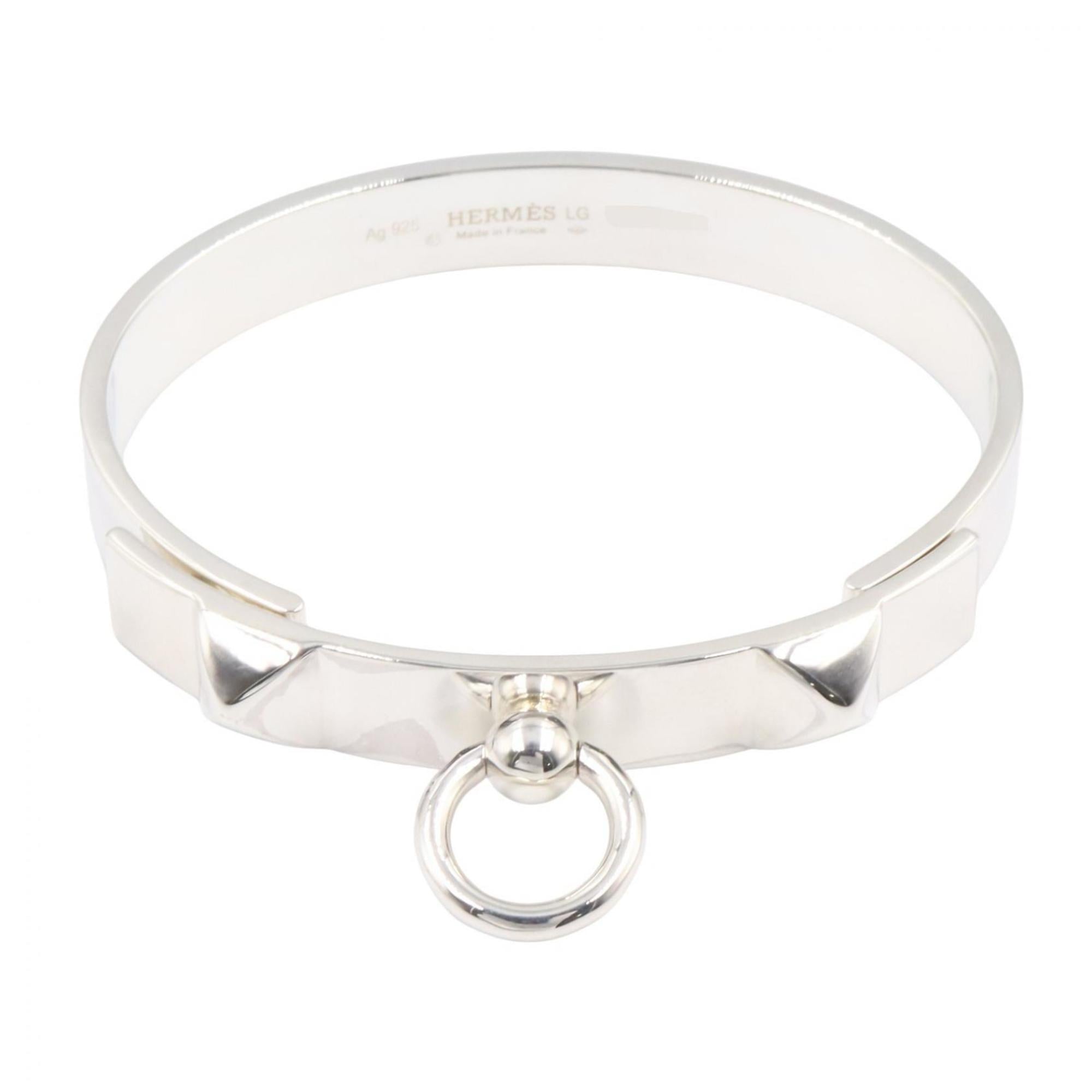 Hermes HERMES Corriendo Cyan Bracelet PM LG Bangle Accessory Silver 925 Women\'s Tone H115424B 00ST