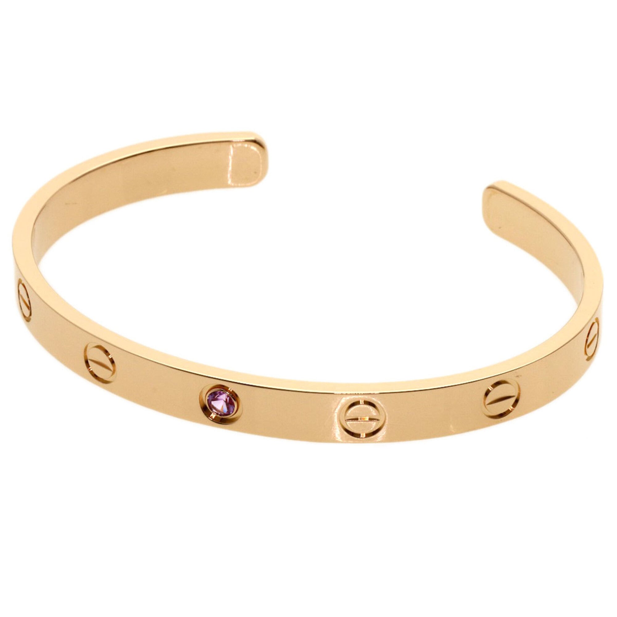 Cartier Open Love Bracelet Pink Sapphire #17 18K Gold Women\'s CARTIER