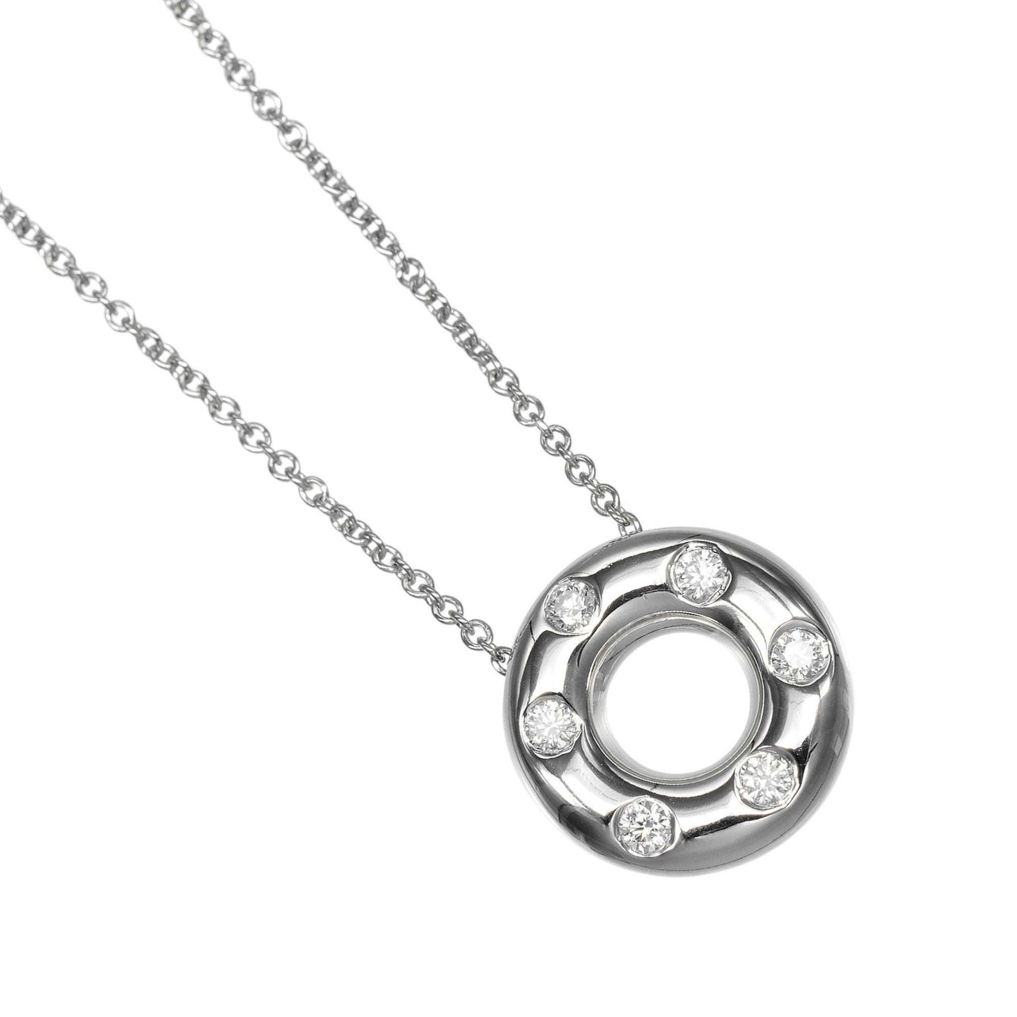 Tiffany & Co. Dots Circle Necklace, Pt950 Platinum, Diamond, Approx. 7.6g.