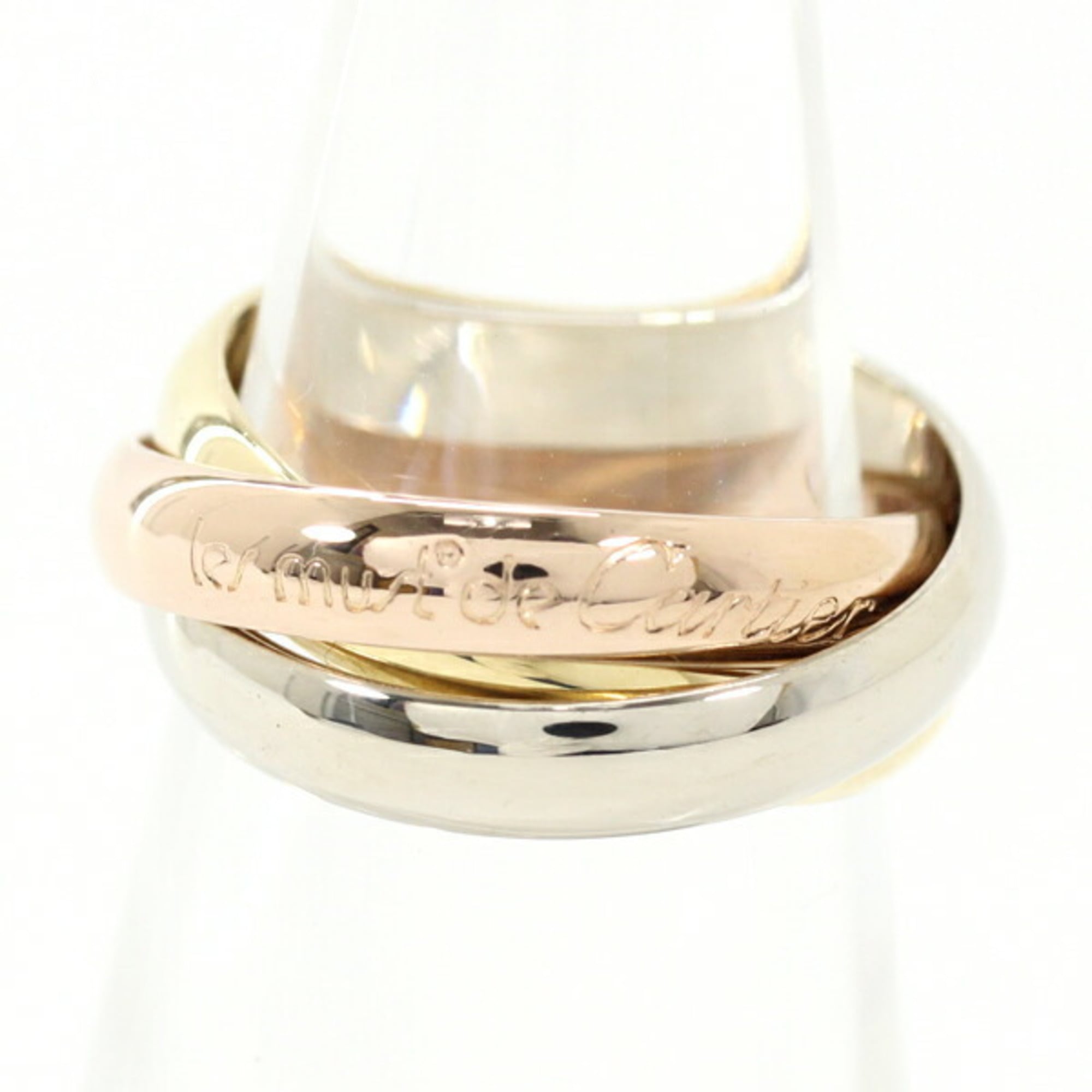 Cartier Trinity Classic MM Ring, 18K Yellow Gold, White Pink Size 51, Women\'s/Men\'s T4686