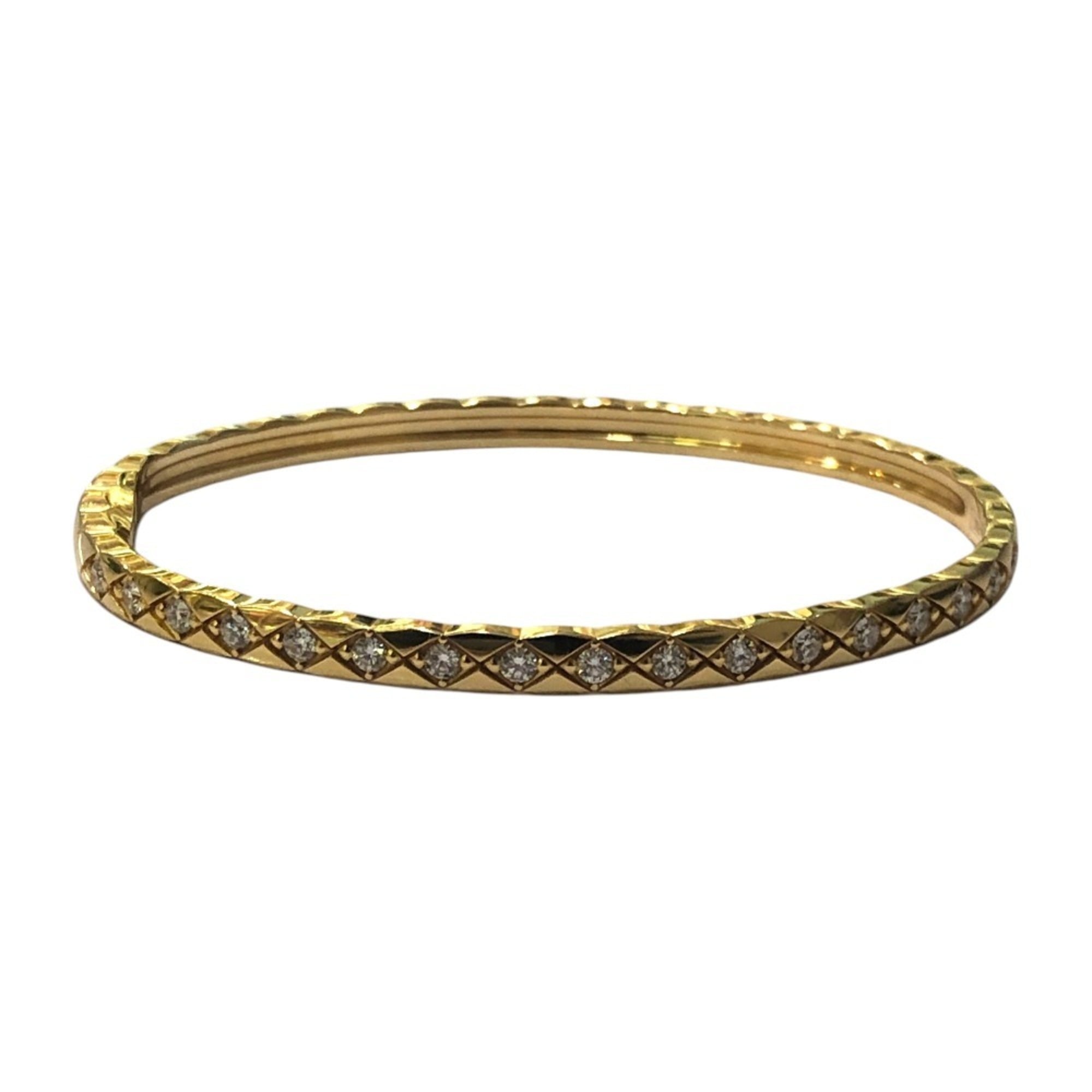 CHANEL J13080 18K Yellow Gold Coco Crush Collection Accessory Jewelry Full Diamond Bracelet Women\'s