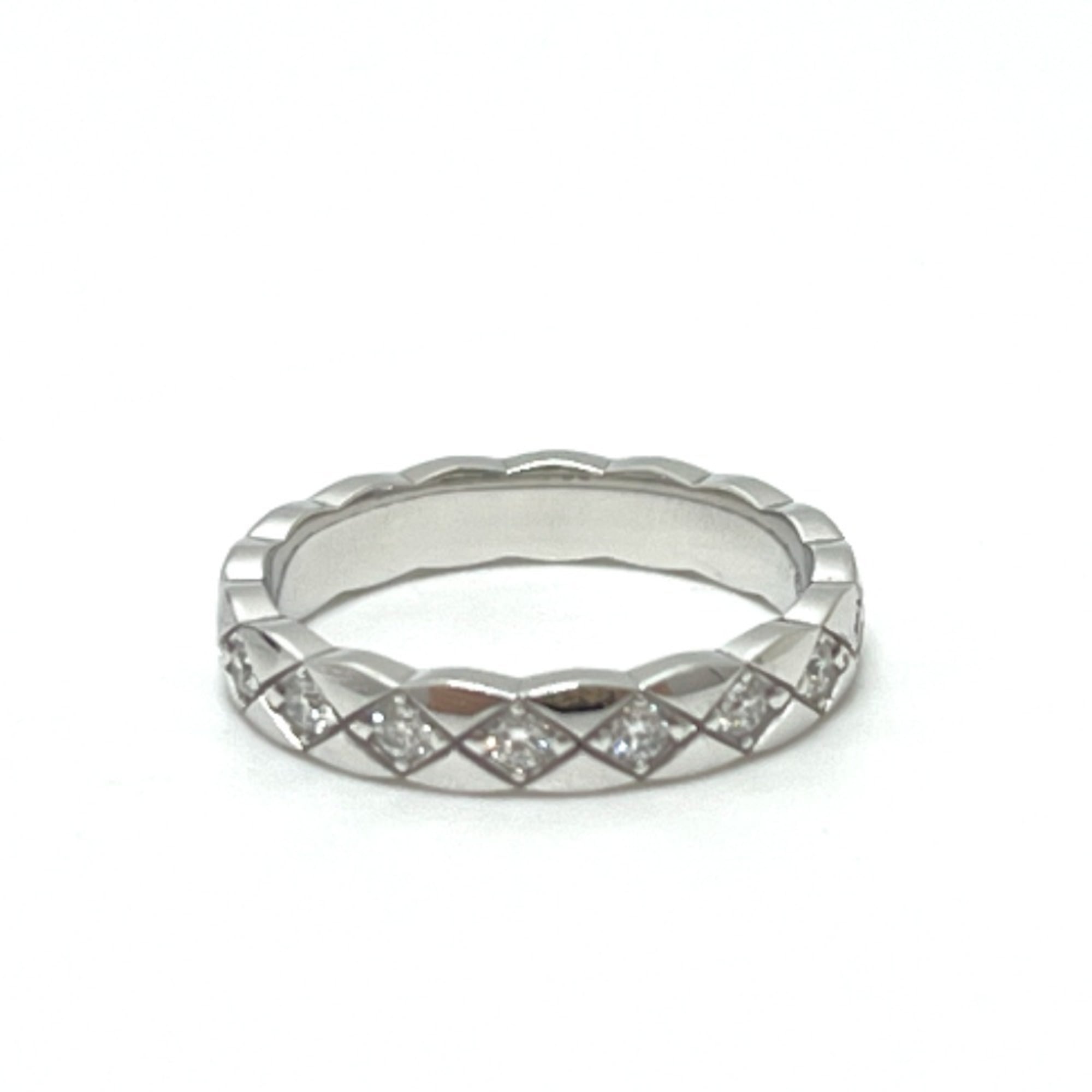 CHANEL J11871 Coco Crush Full Diamond Ring, 18K White Gold, Women\'s, Silver, Like New