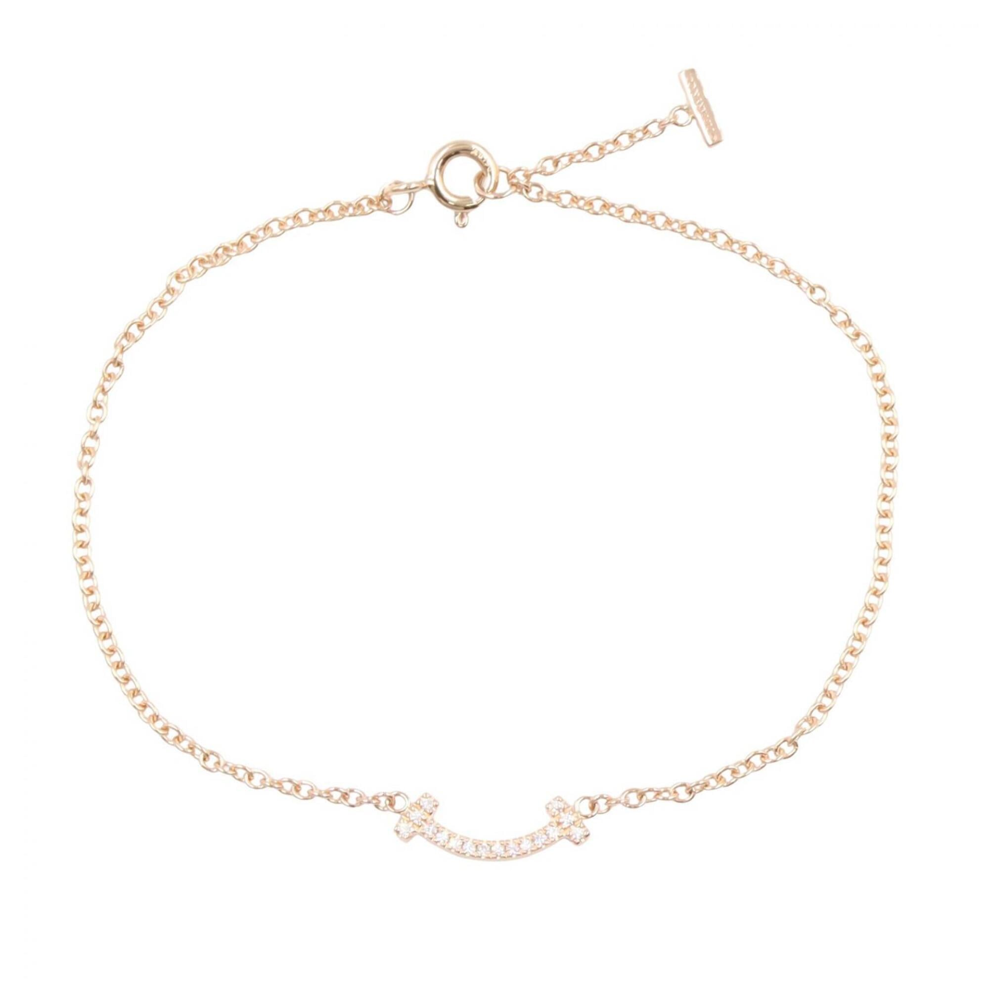 Tiffany & Co. T Smile Mini Bracelet, Diamond 18K Pink Gold (PG), Women\'s, Tone, Clear 62994541