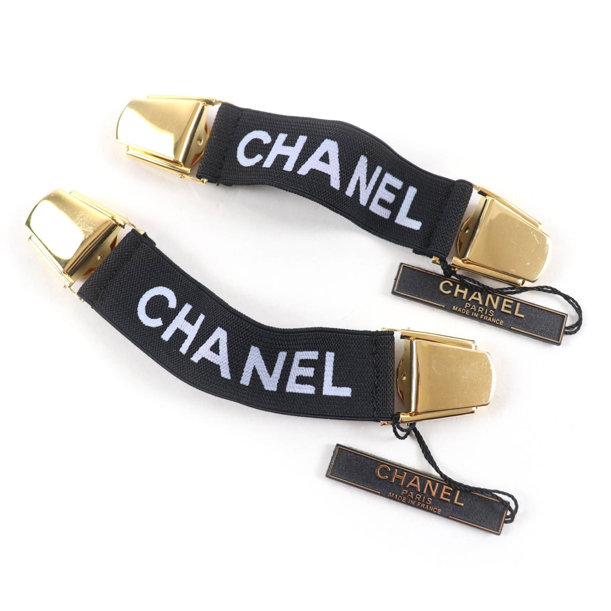 CHANEL Vintage 94P A03530 Logo Design Armband, Black with Gold Hardware, Box, Women\'s.