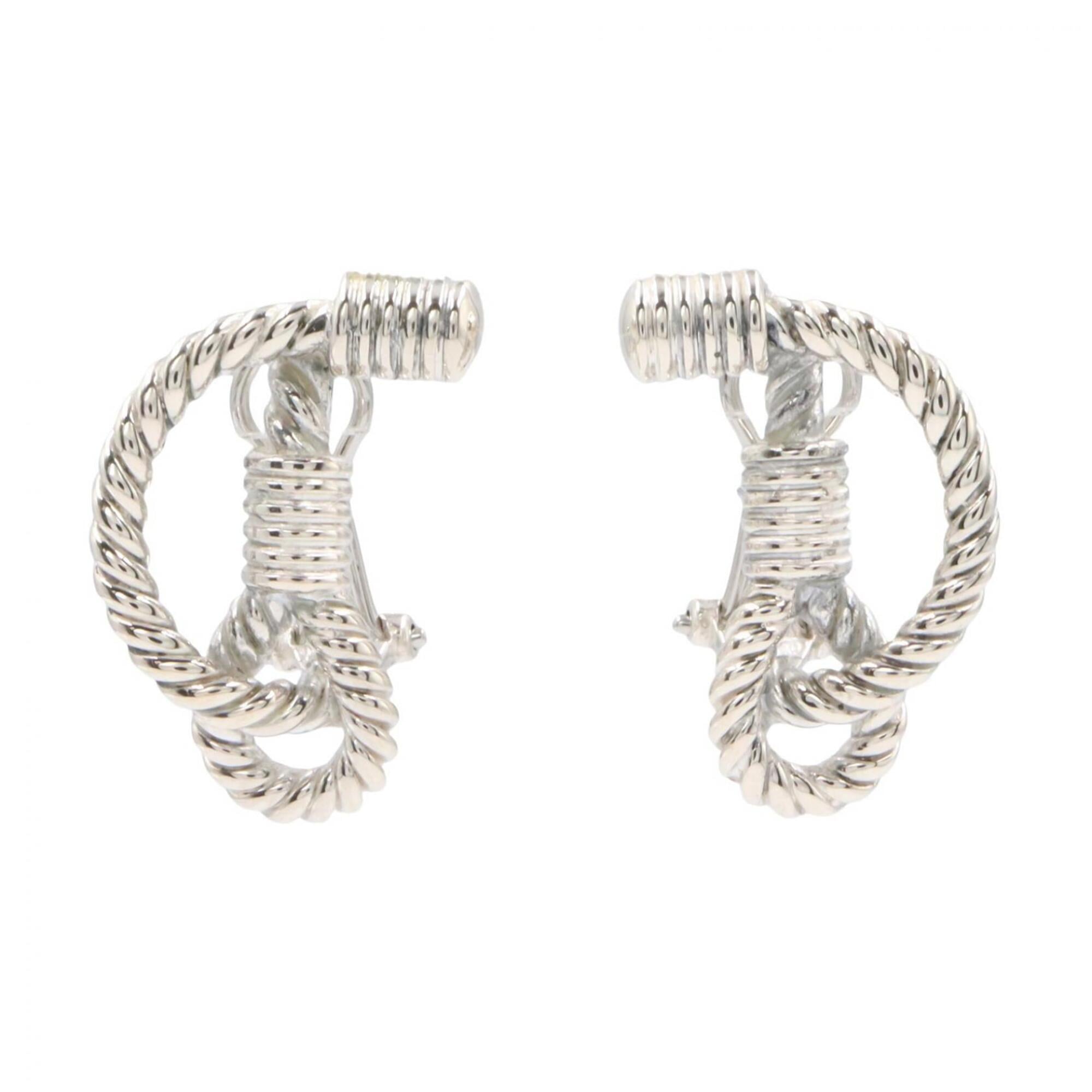 Hermes Rope Earrings, Sterling Silver 925, Women\'s Tone
