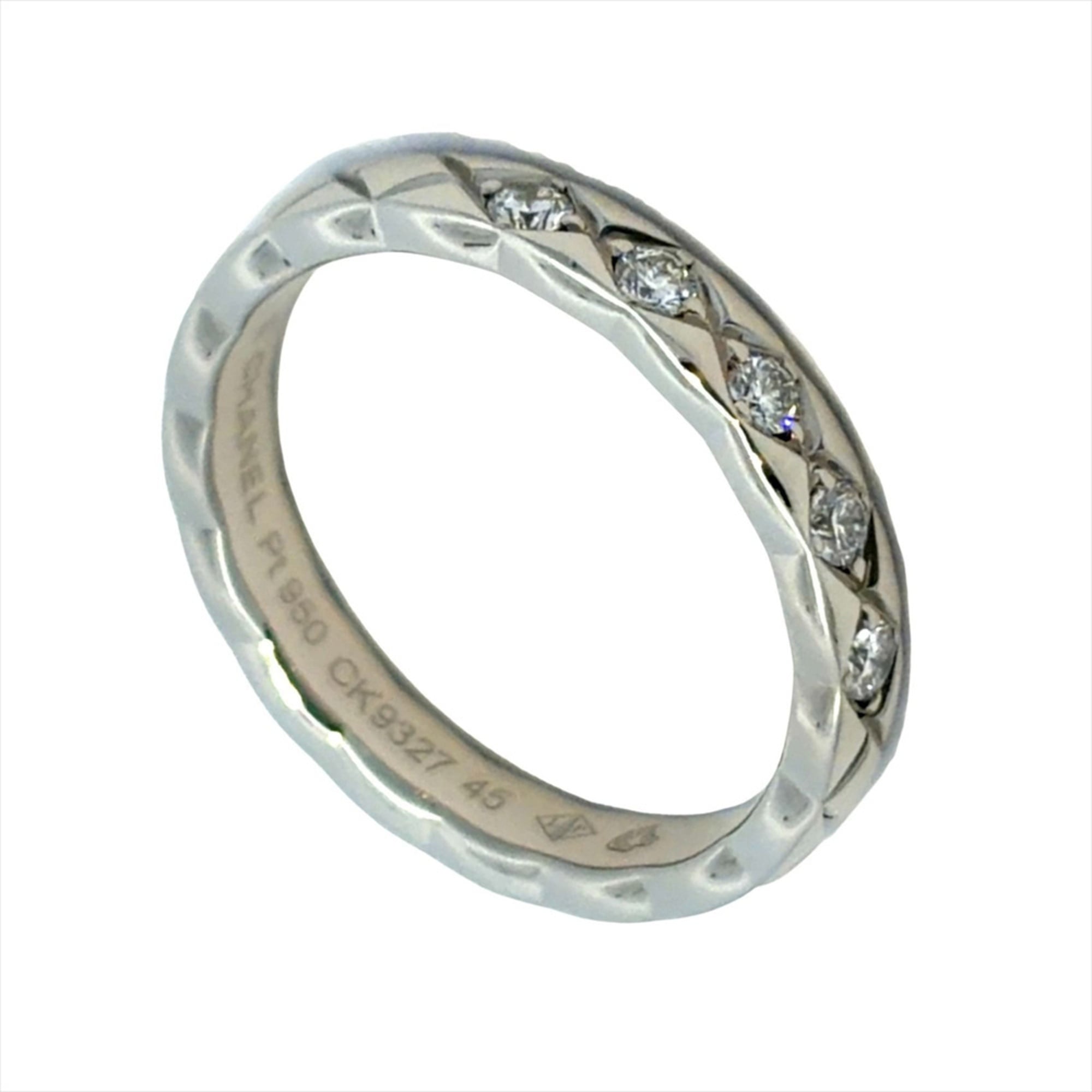 Chanel Coco Crush 5-Diamond Ring, Size 45, Platinum 950, 3.5g, Women\'s Ring
