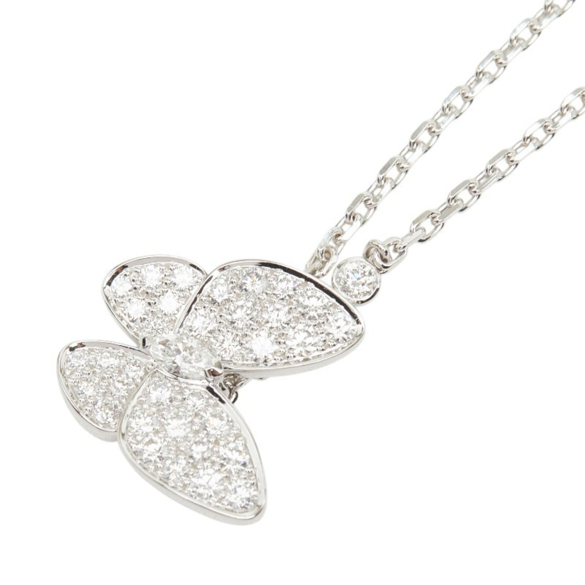 Van Cleef & Arpels de Papillon Pendant Necklace VCARO3M400 18KWG White Gold 750 Diamond Women\'s