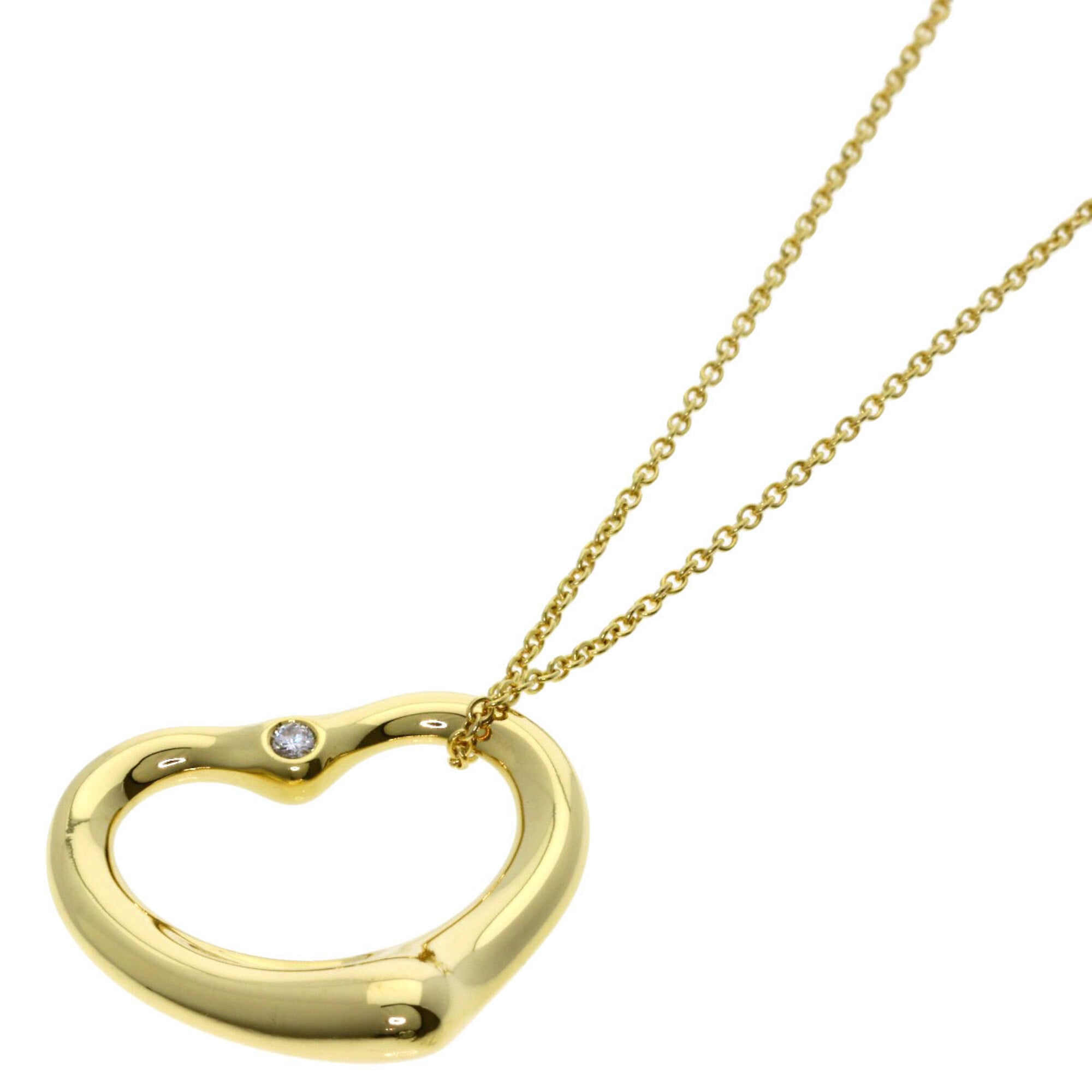 Tiffany & Co. Open Heart 1P Diamond Necklace, 18K Yellow Gold, Women\'s.