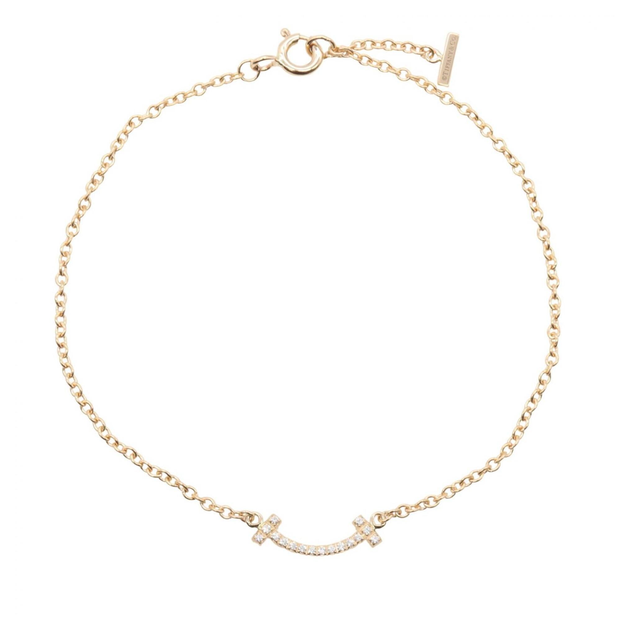 Tiffany & Co. T Smile Mini Diamond Bracelet - 18K Pink Gold (PG) Women\'s Tone Clear