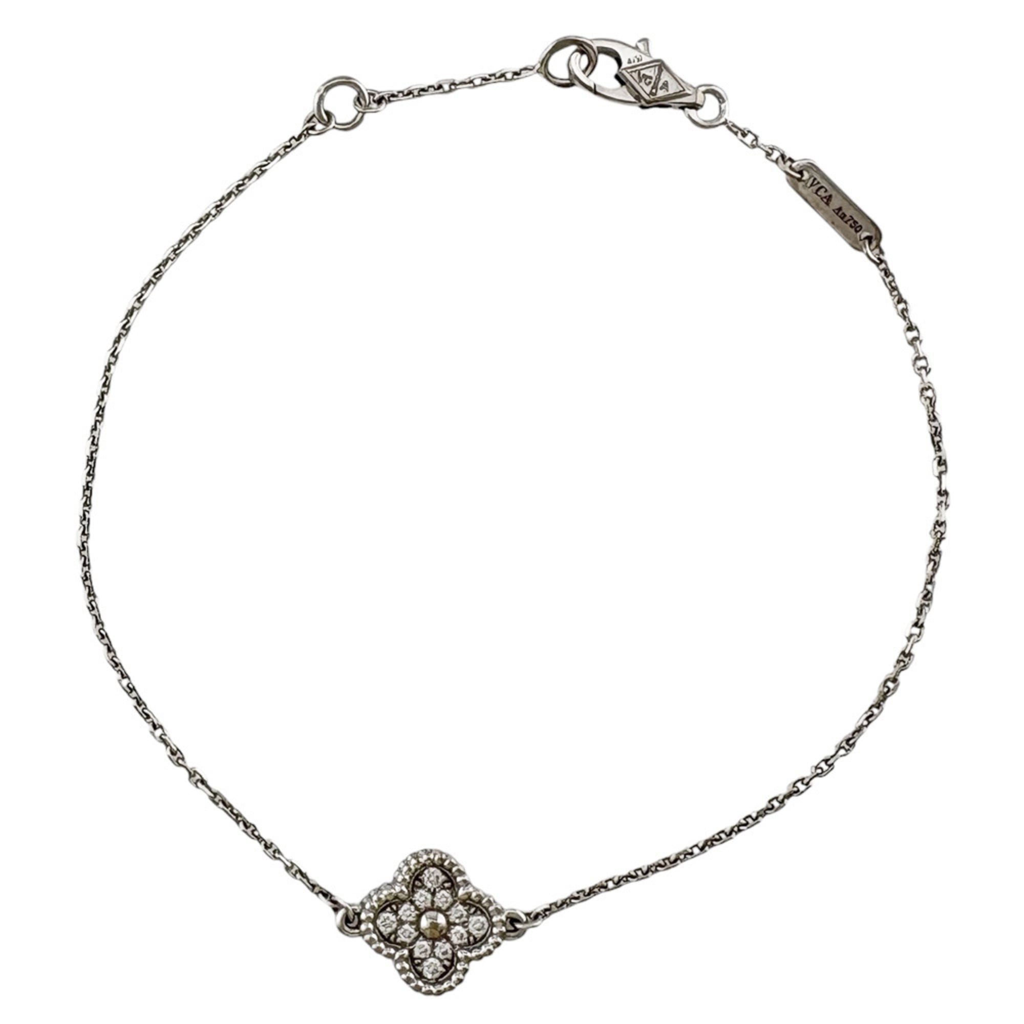 Van Cleef & Arpels Sweet Alhambra Bracelet, 18K White Gold, Diamonds, Women\'s.