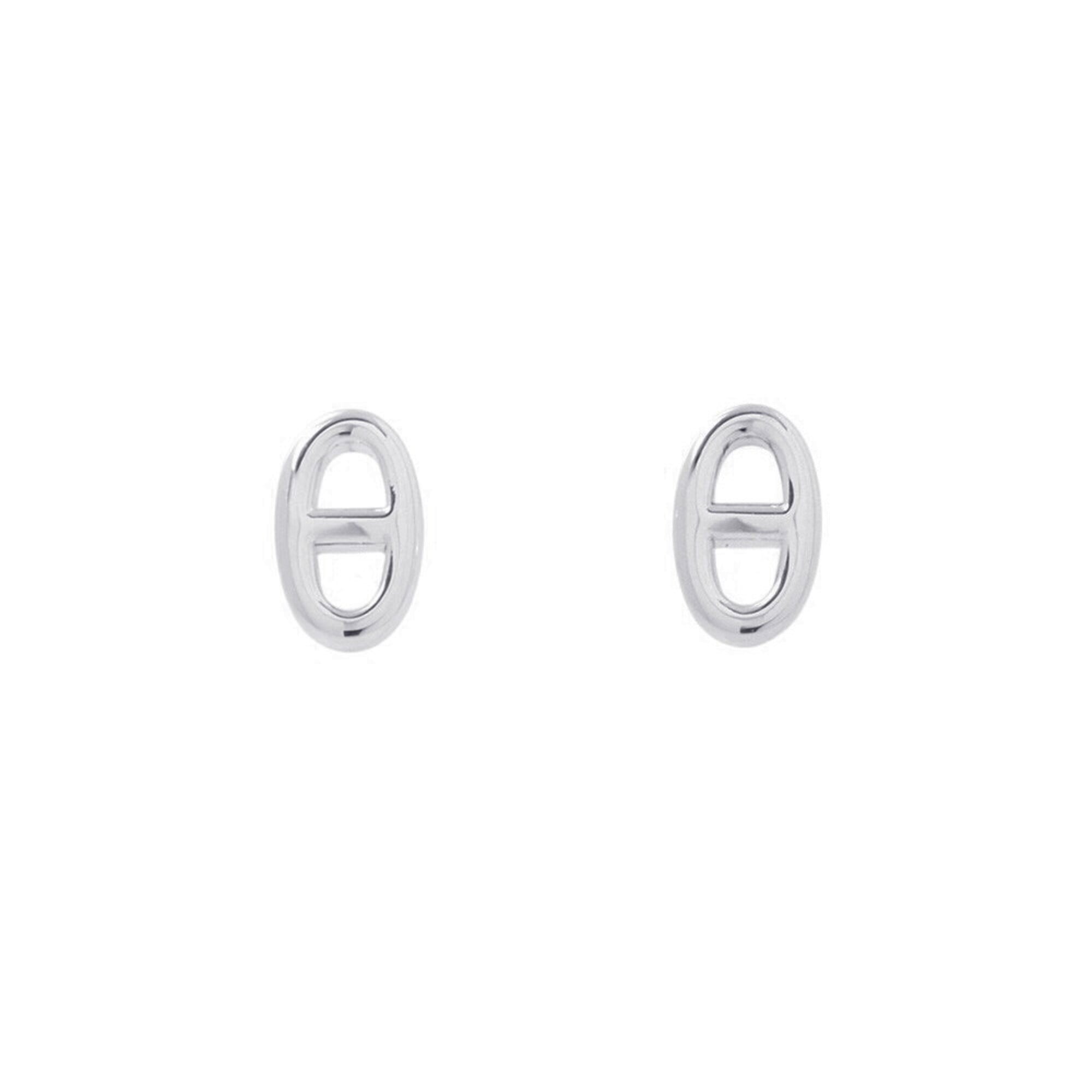 Hermes Farandole Earrings, Chaine d\'Ancre Motif, TPM SV925 Silver, HERMES Stud