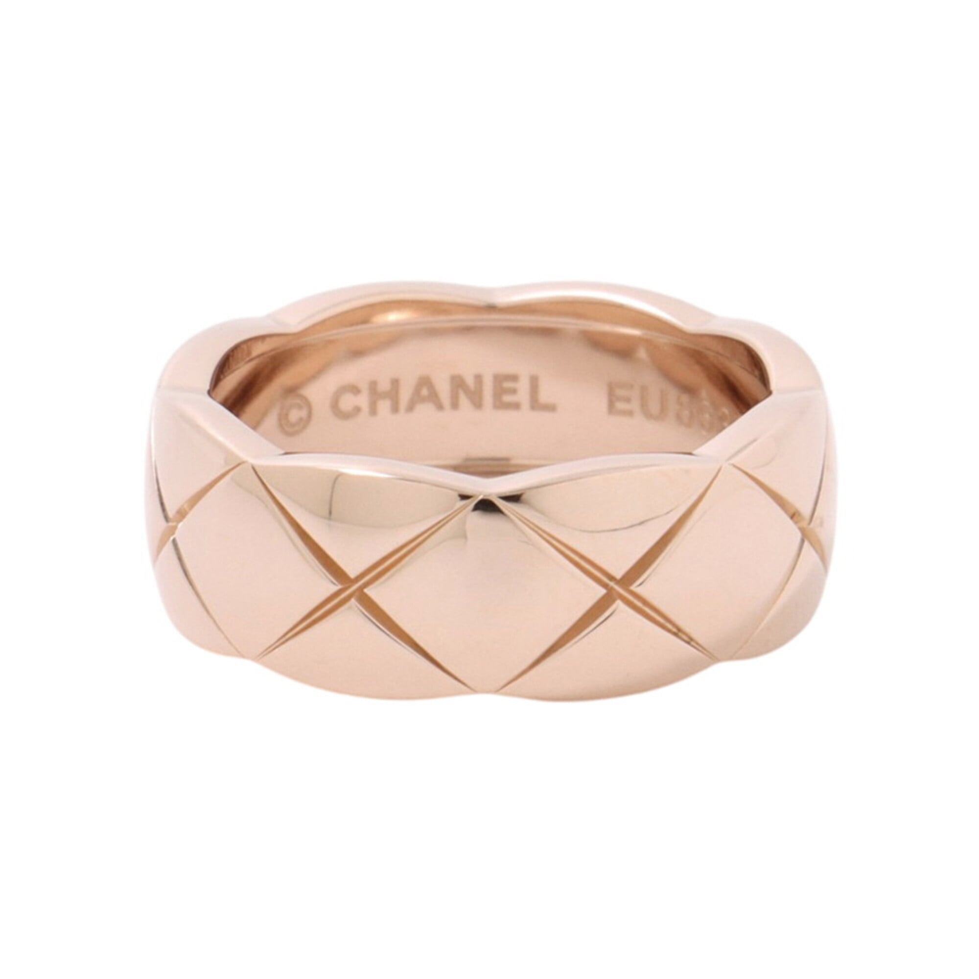 Chanel Coco Crush Medium Ring, 18K Pink Gold, Ring Size 47, J10817. (CHANEL ring)