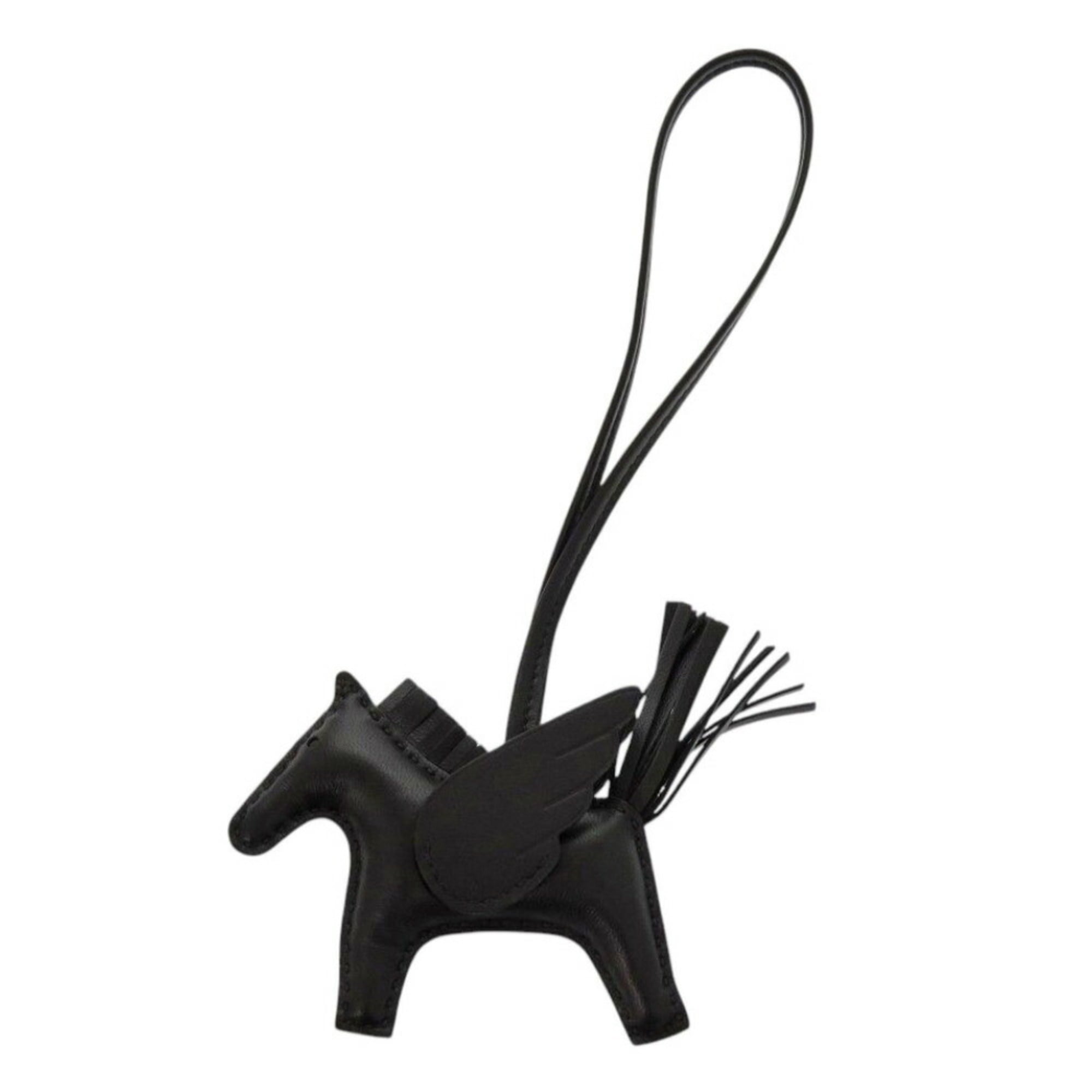 Unused Hermes Rodeo PM Annu Milo So Black Bag Charm W Stamp (Made in 2024) 0130HERMES