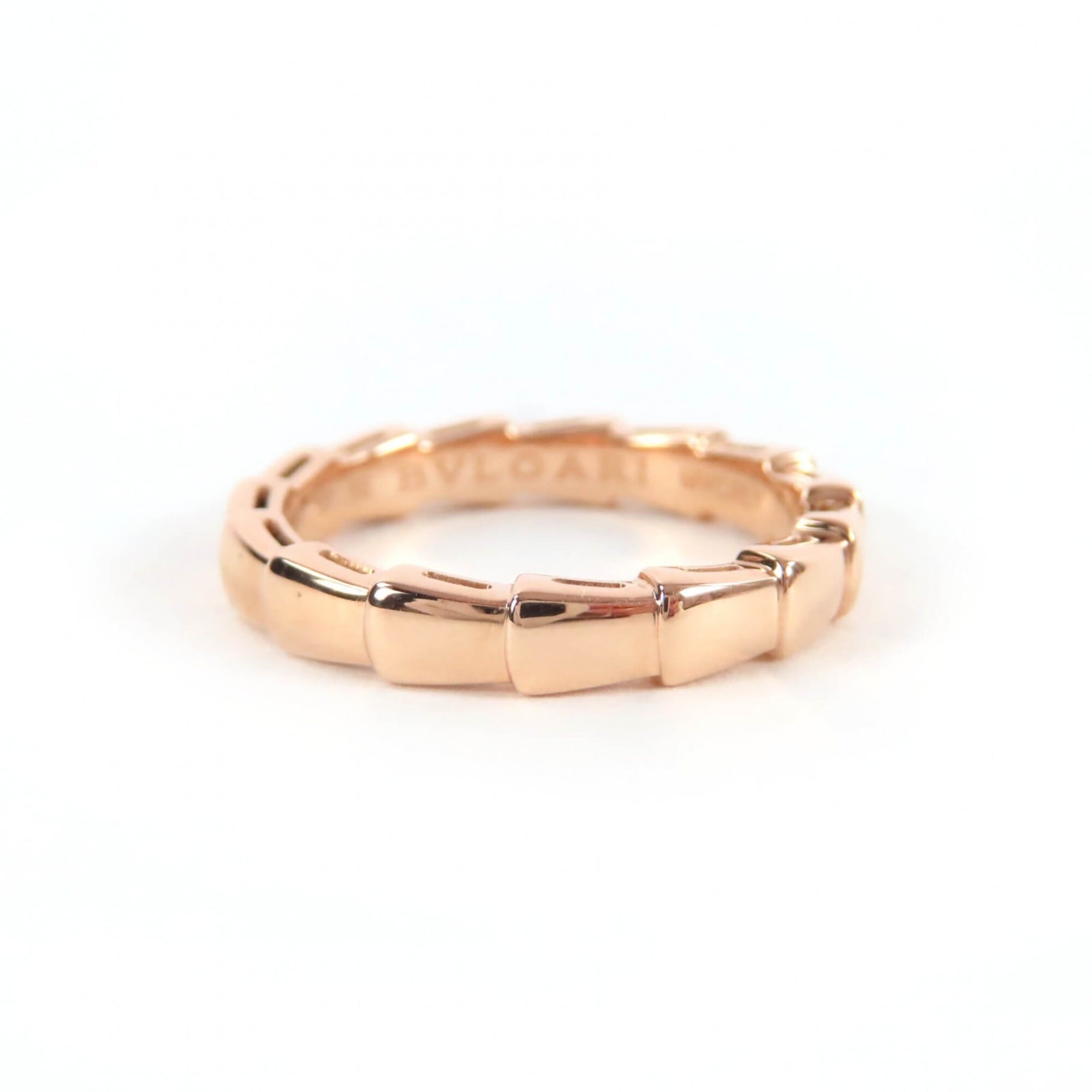BVLGARI Serpenti Viper Ring 18K 750 (PG) MVCRLY Pink Gold Size 56 Made in Italy Weight 4.48g Men\'s