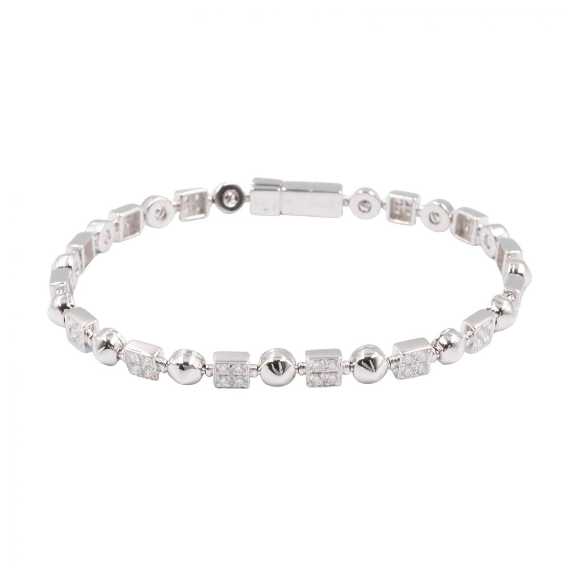Bvlgari Bulgari Lucia Diamond Bracelet - 18K White Gold (18KWG) Women\'s with Diamonds Silver/Clear