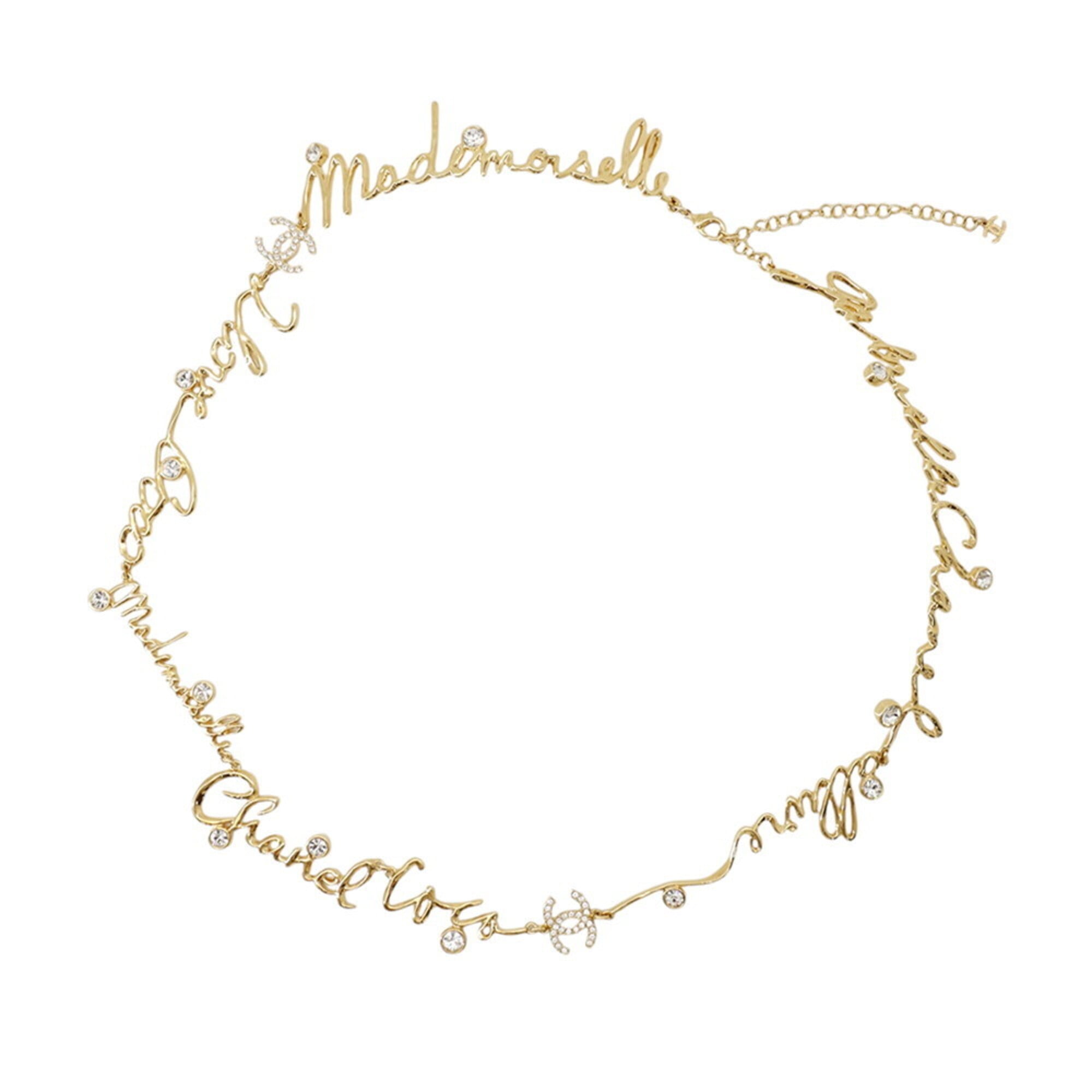 Chanel Necklace I LOVE COCO Coco Mark Rhinestone I24 S ABD430 CHANEL Long NECKLACE