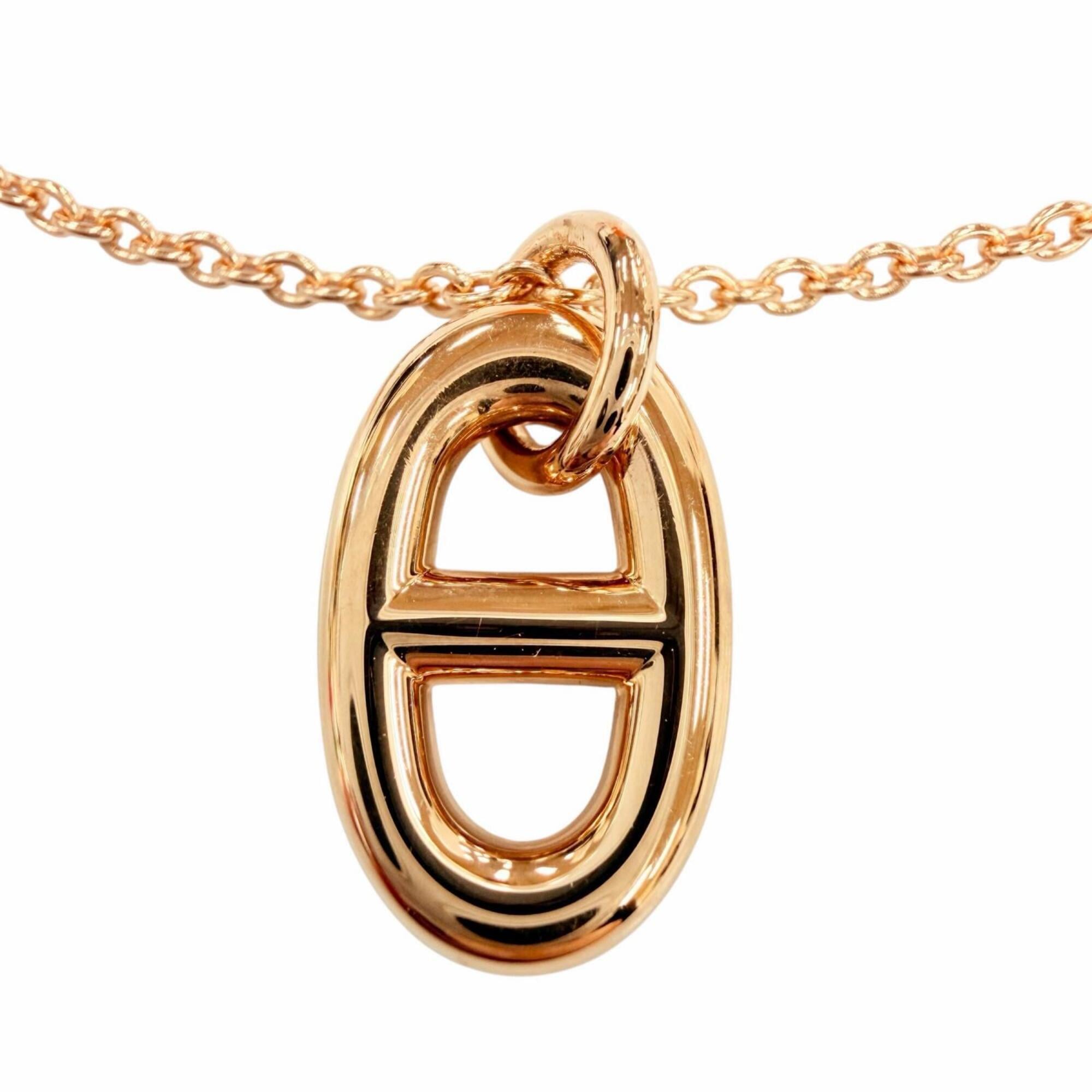 HERMES Farandole PM Chaine d\'Ancre 750 (PG) Necklace, Pink Gold, Made in France, Weight 5.17g, Wome