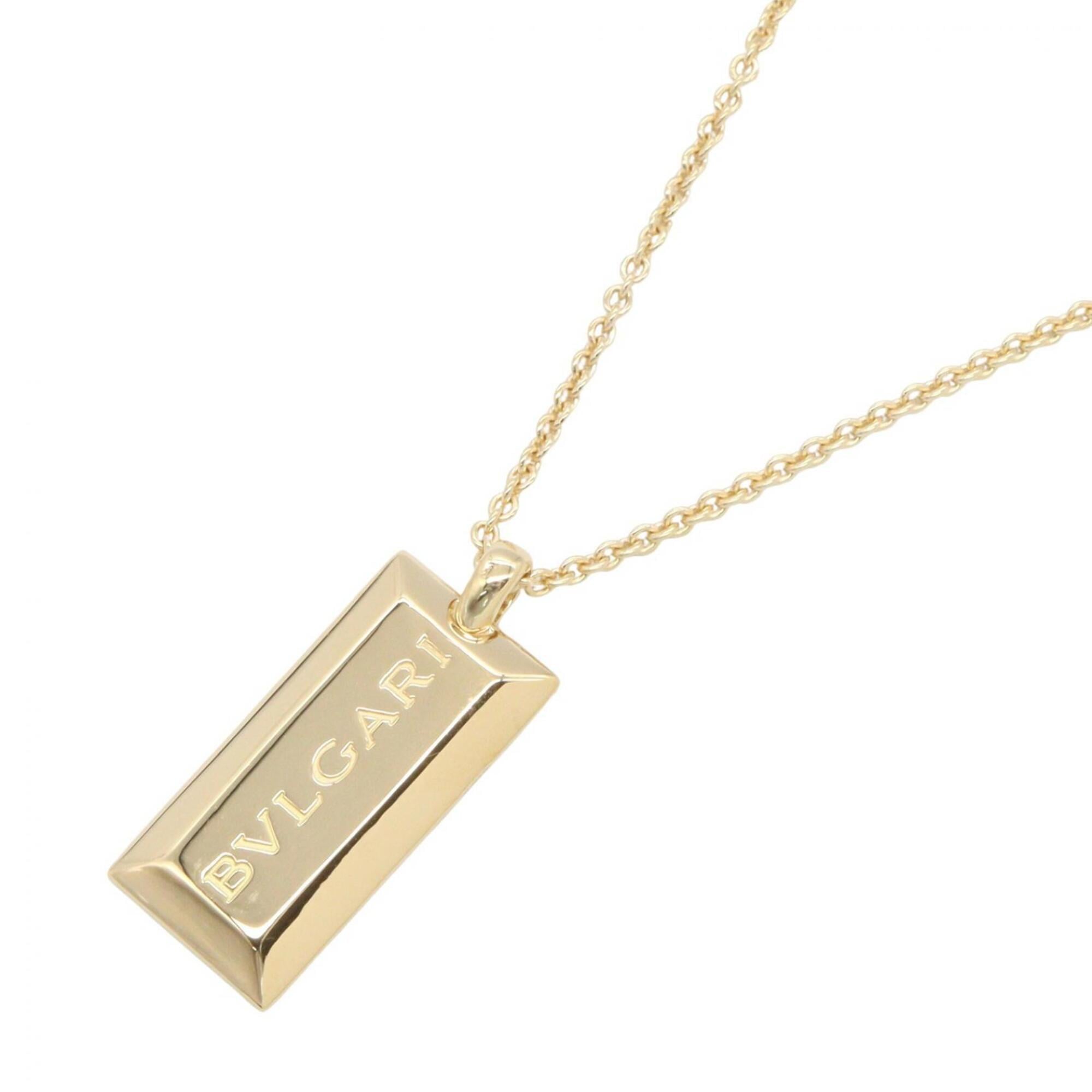 Bulgari BVLGARI Ingot Logo Necklace, 18K (Yellow Gold) Jewelry, Men\'s & Women\'s, Gold Tone