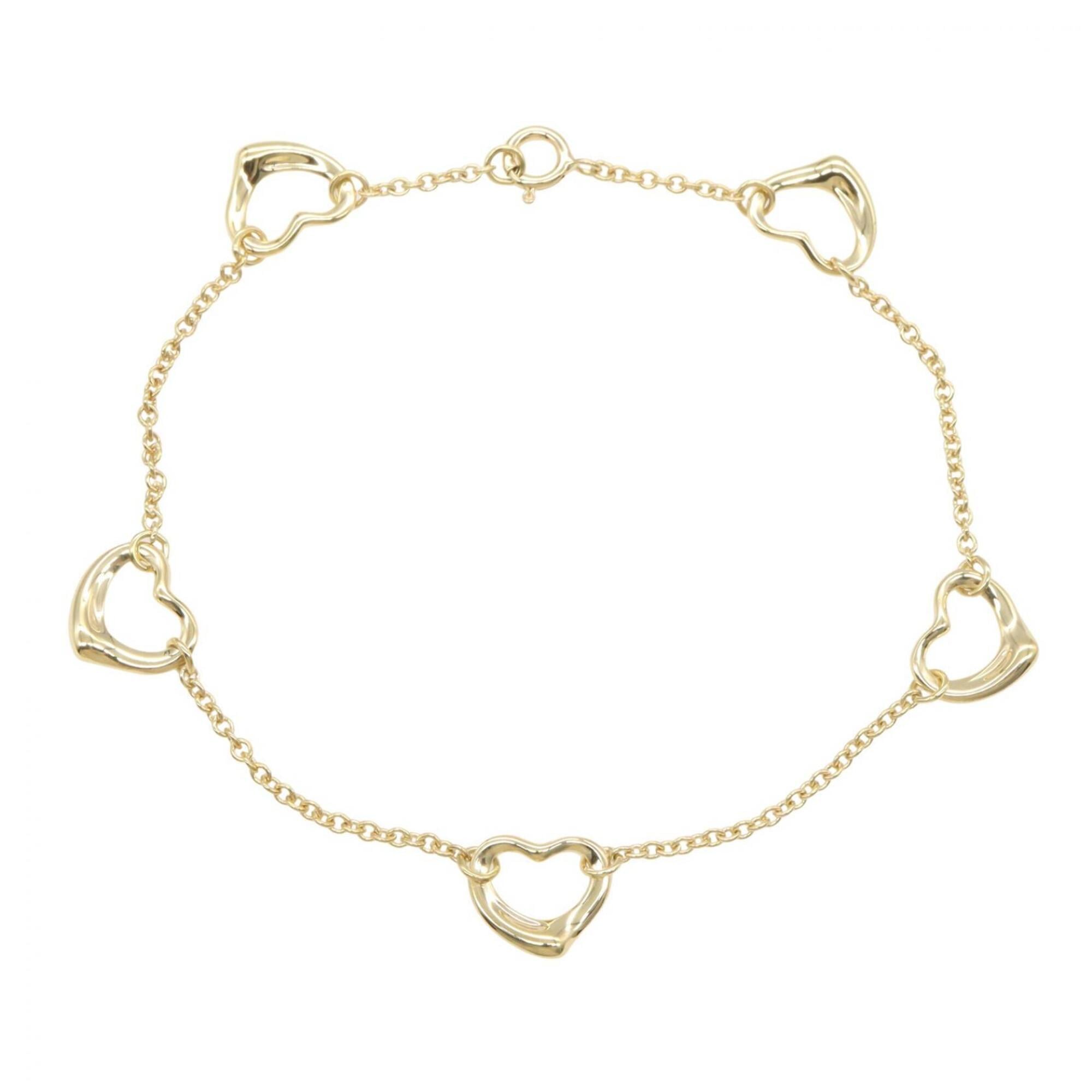 Tiffany & Co. Open Heart 5 Motif Bracelet, 18K (Yellow Gold), Women\'s Gold Tone