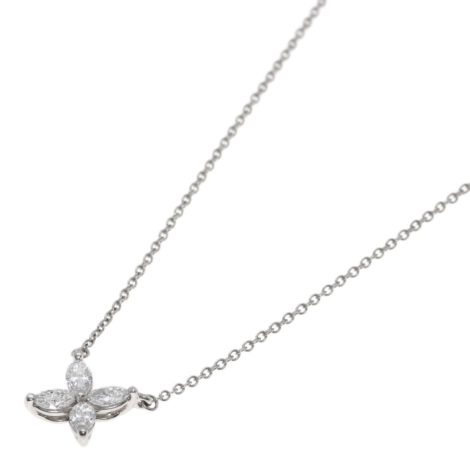 Tiffany Victoria Small Diamond Necklace, Platinum PT950, Women\'s. (TIFFANY&Co.)