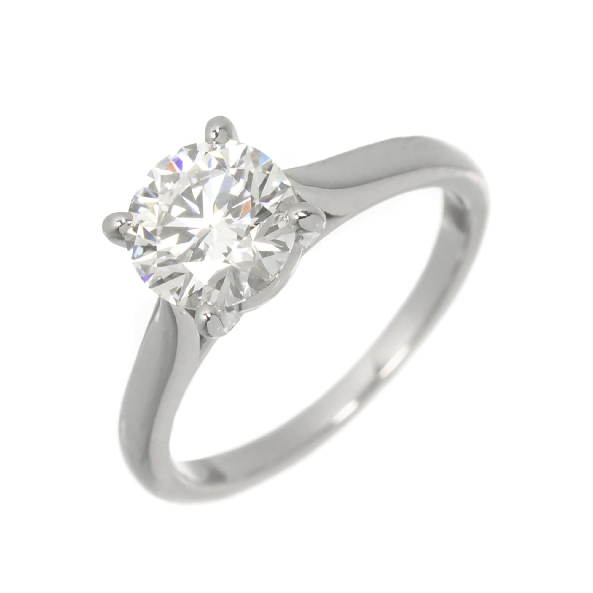 Cartier Solitaire Diamond Ring, 1.01ct, F VS1, EX, Size #46, Platinum.