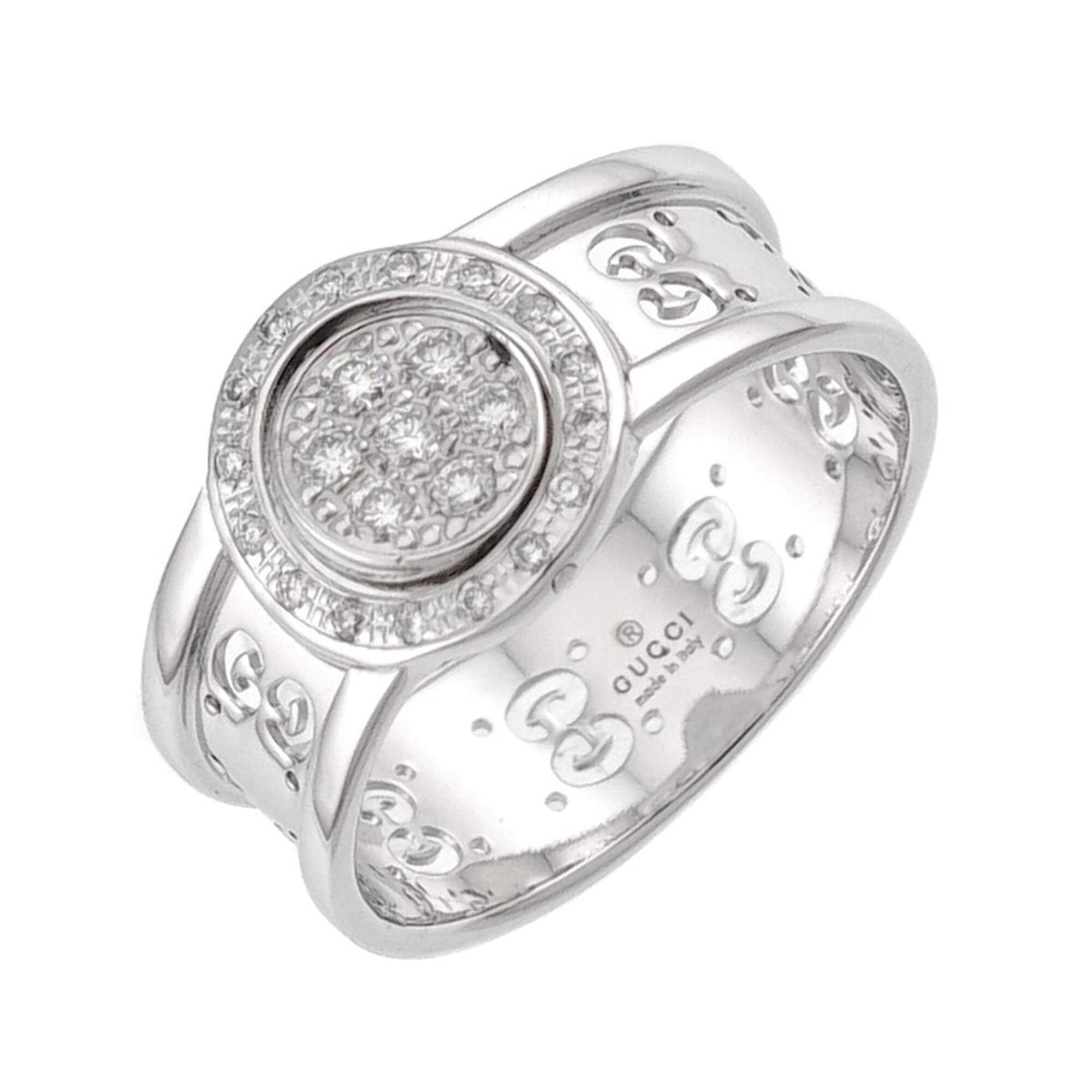 Gucci Icon Ring #14, Diamond, 18K White Gold (750)