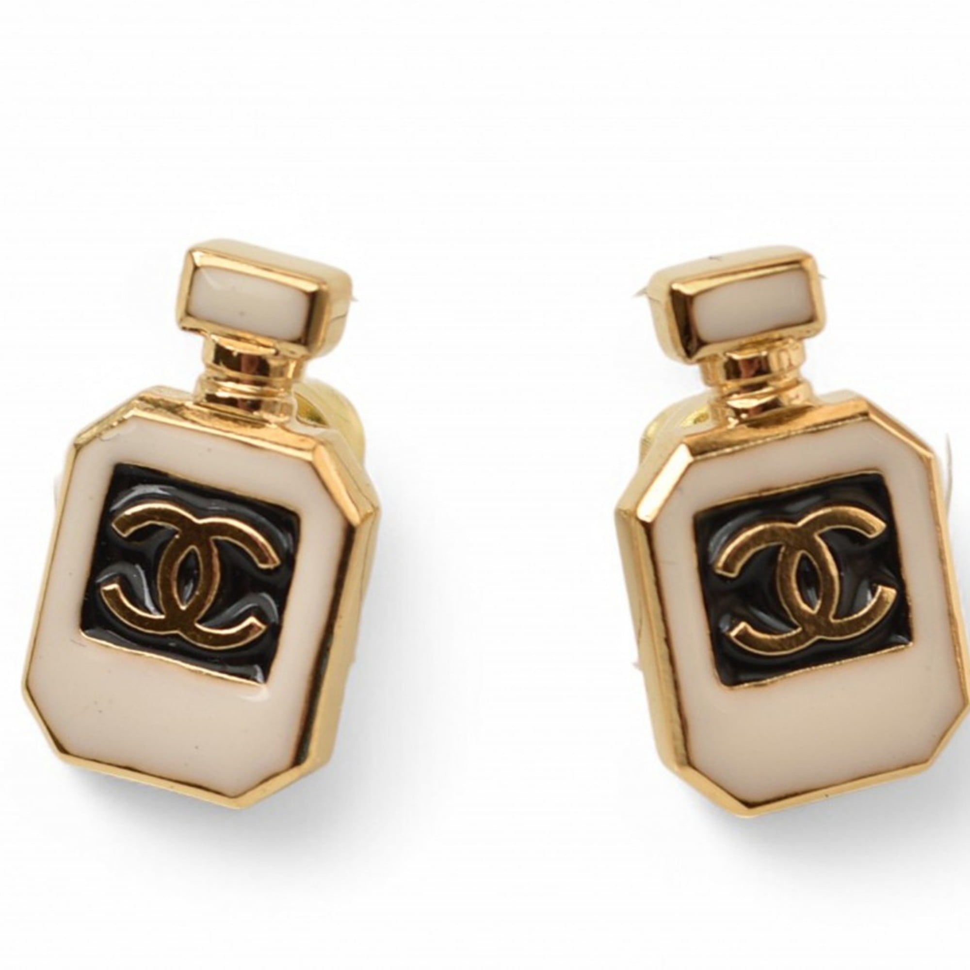 CHANEL Earrings Coco Mark CC Gold Bottle Motif C25
