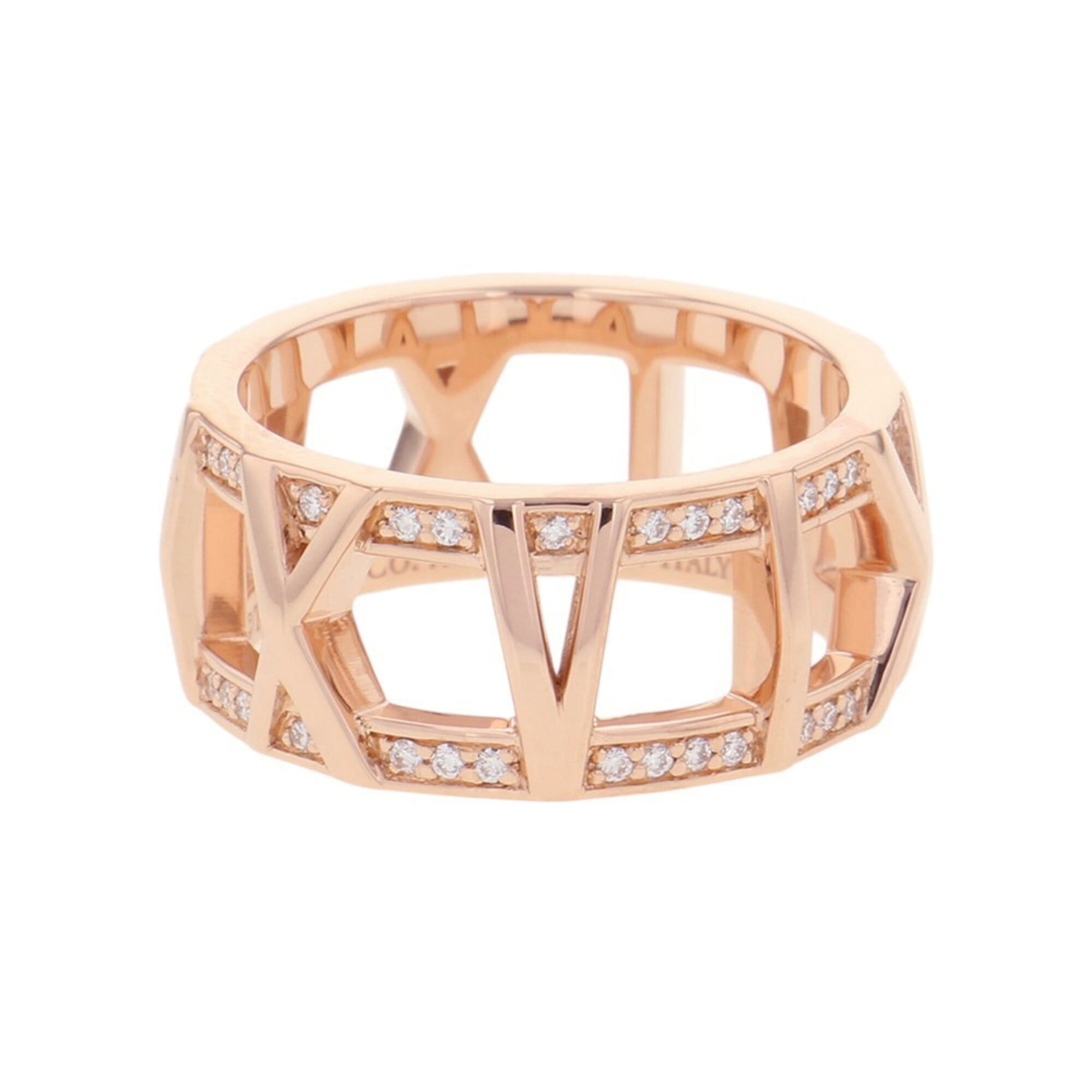 Tiffany & Co. Atlas X Diamond Ring, 0.21ct total, 18K Pink Gold, Size Approx. 1