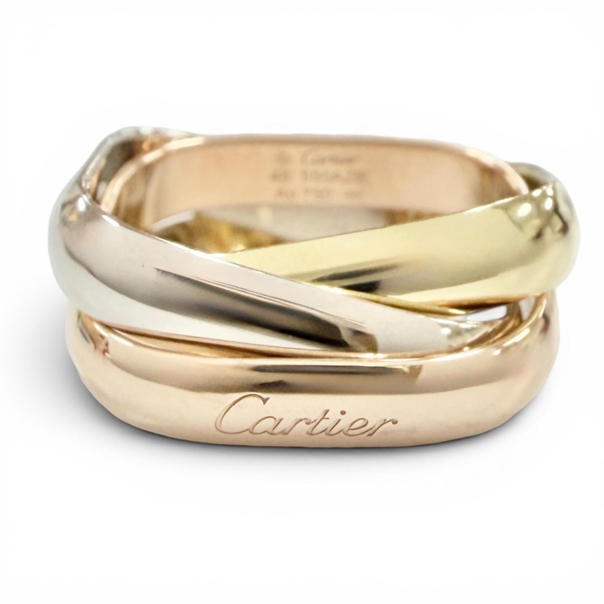 Cartier Trinity Classic Cushion Ring AU750 (YG PG WG), purchased March 2025. Yellow gold, pink white