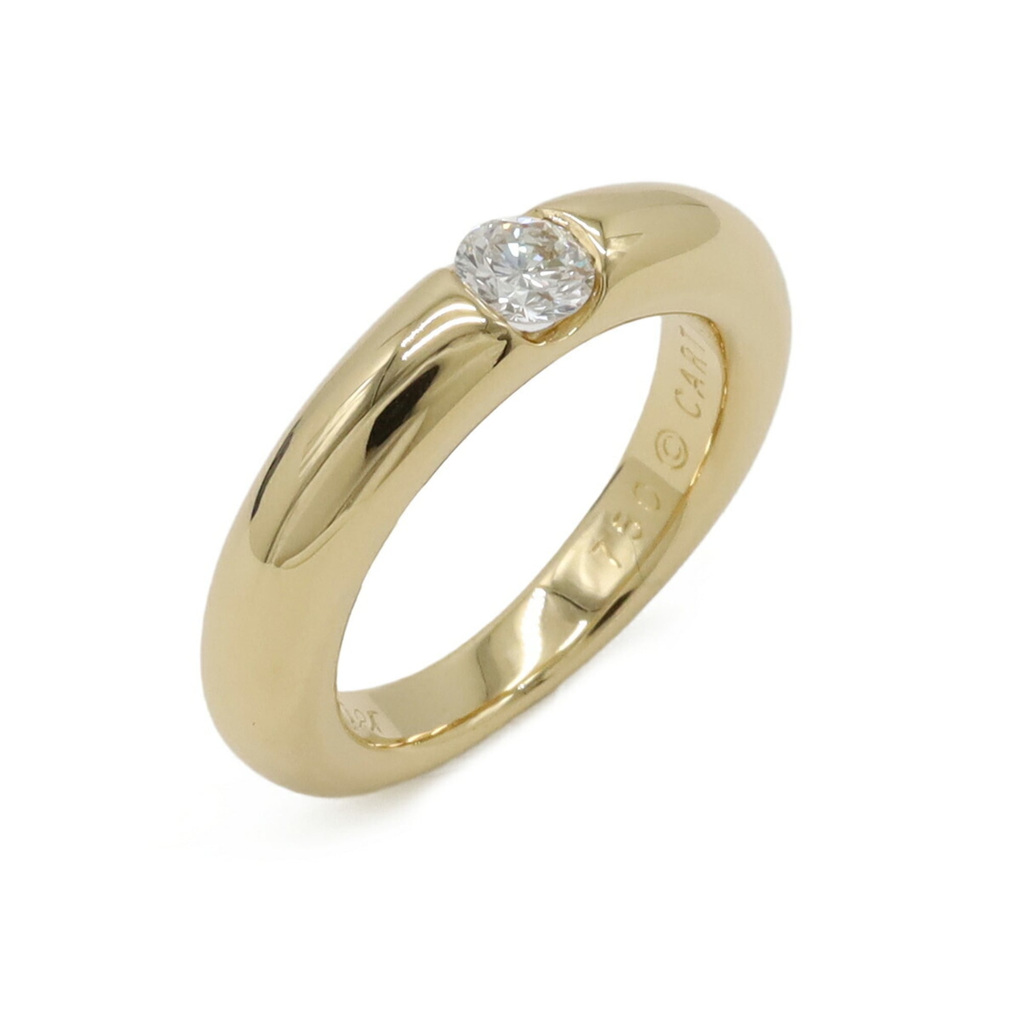 Cartier Ellipse Diamond Ring, 18K Yellow Gold, 1 (D0.25ct), Size #50 (approx. Japanese size)