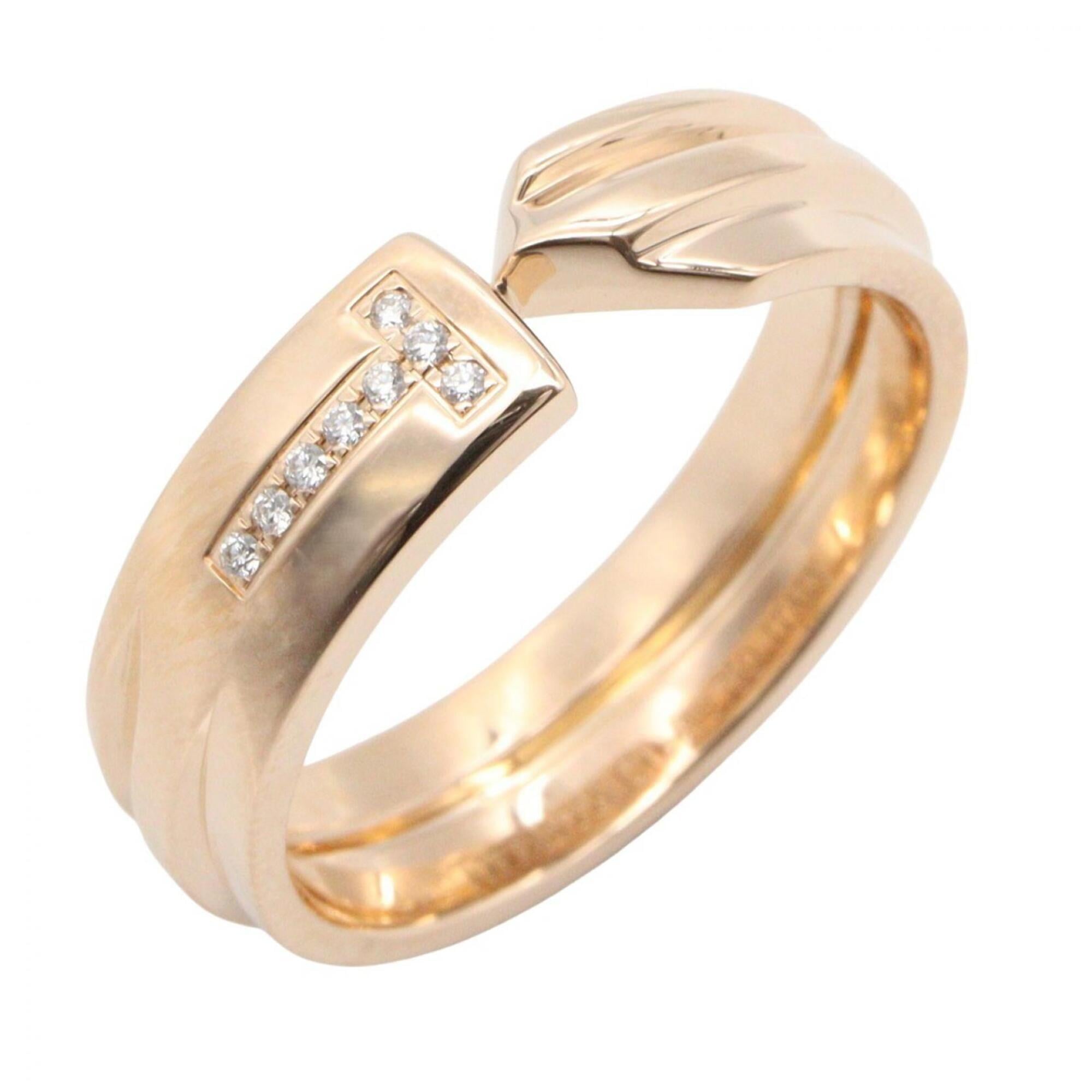 Tiffany & Co. T Modern Key Diamond Ring - Ring/Finger Jewelry 18KPG (Pink Gold) Women\'s Gold Tone C