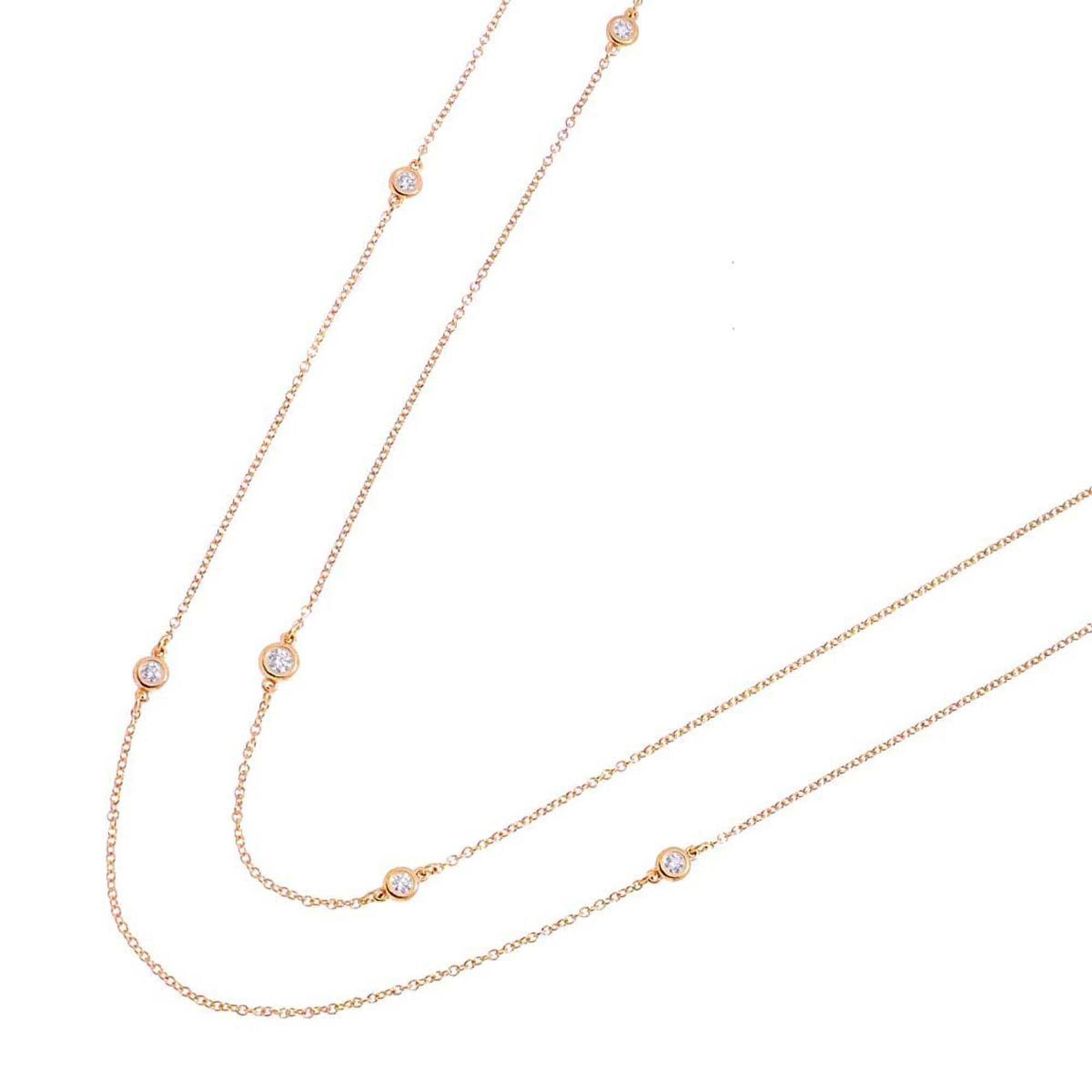 Tiffany & Co. By The Yard Sprinkle Diamond 9P Long Necklace 81cm 18K PG 750