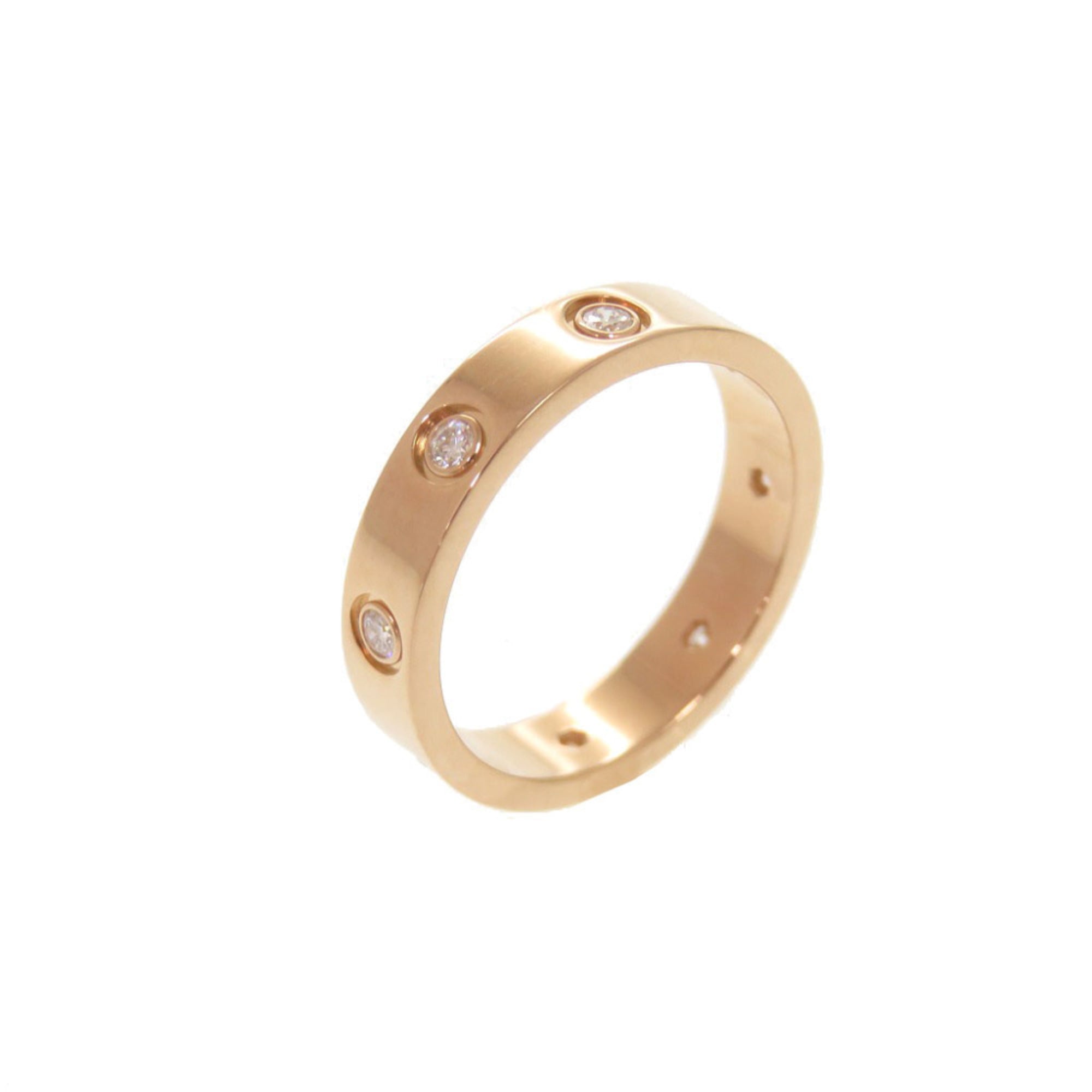 Cartier Mini Love Ring #50 18KPG 750PG Diamond Pink Gold Jewelry 0124CARTIER