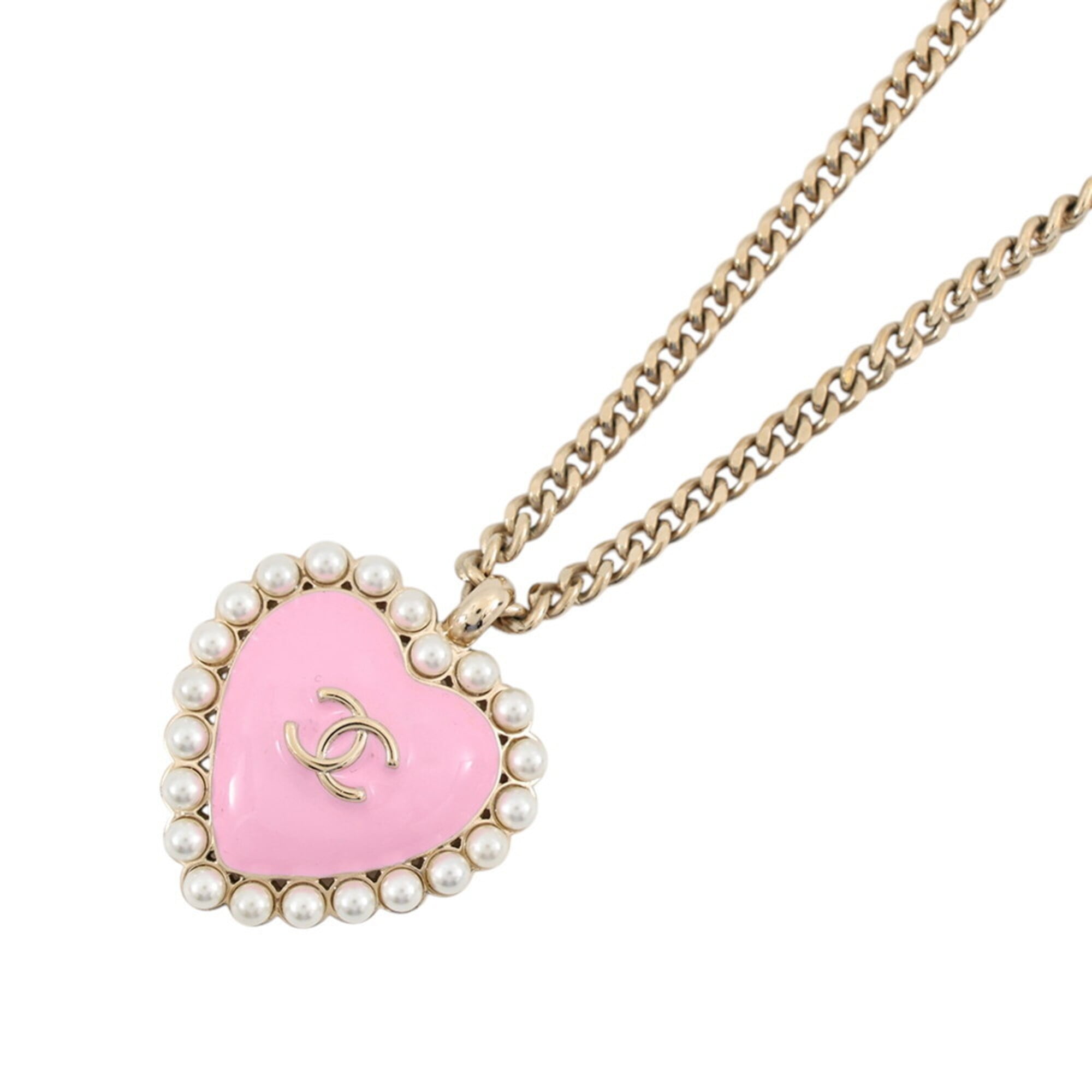 Chanel Necklace, Coco Mark Heart, Faux Pearl, B25B ABG221, CHANEL, Chanel, Women\'s, CHANEL NECKLACE