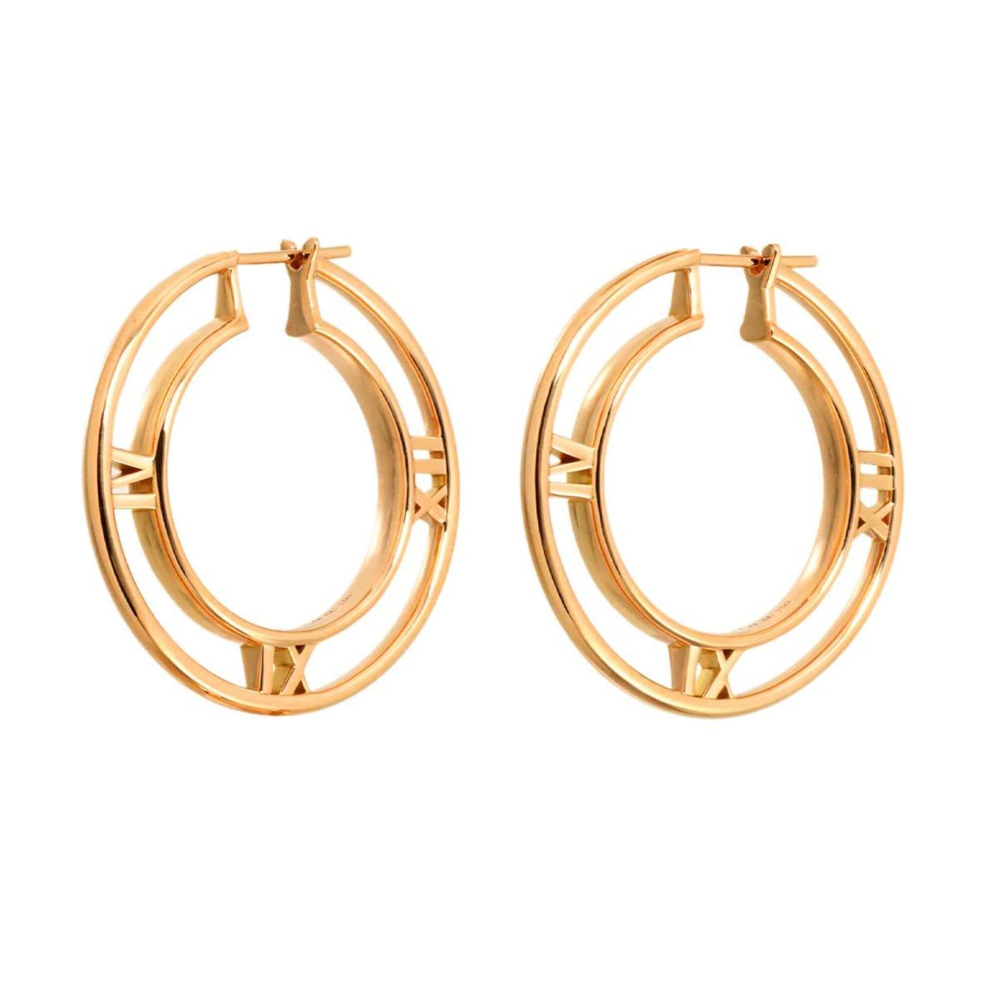 Tiffany & Co. Atlas Medallion Earrings, 18K Pink Gold (750), Pierced Earrings