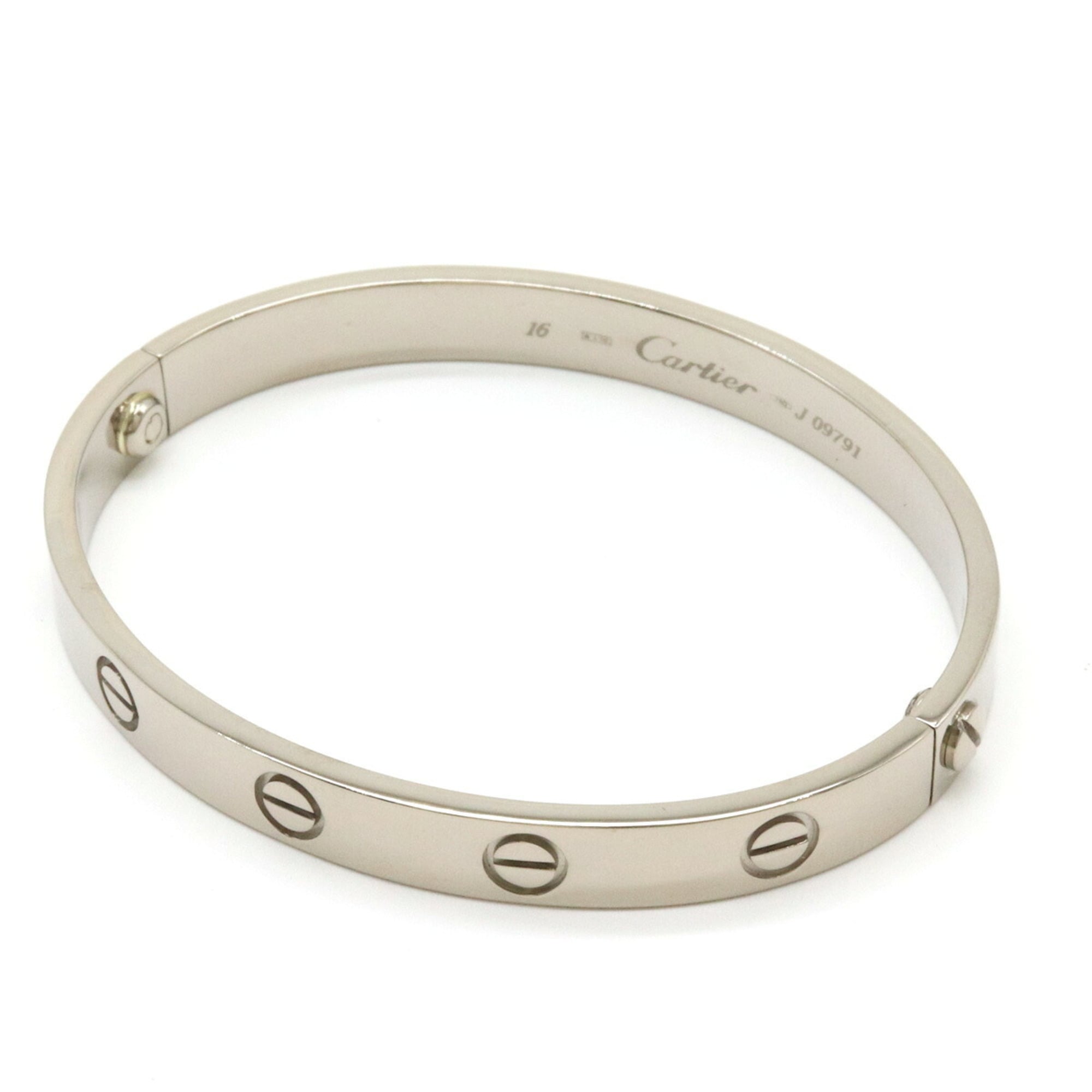 Cartier Love Bracelet Bangle 18KWG 750WG White Gold #16 B6005600