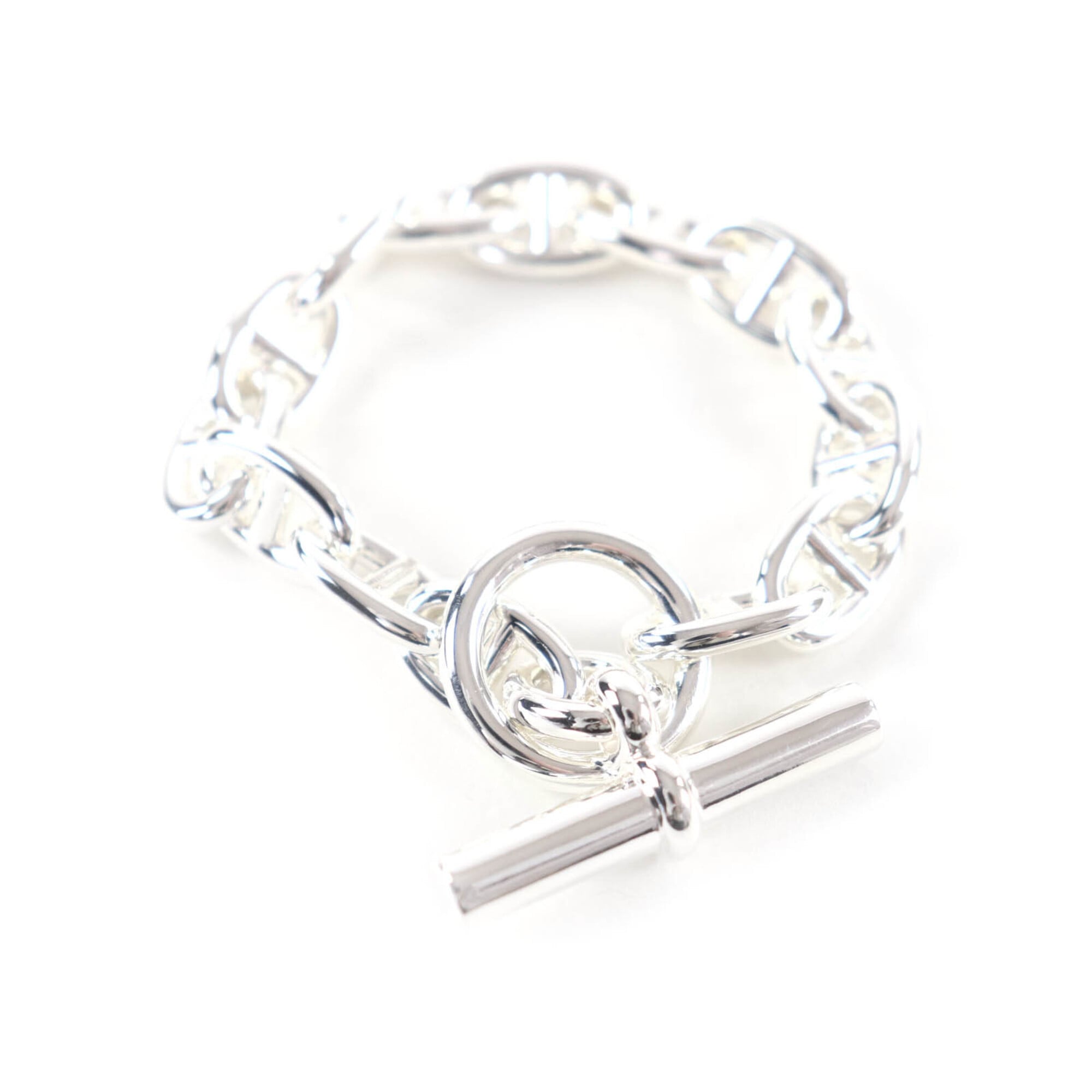 HERMES Chaine d\'Ancre MM AG925 14-link bracelet, silver, made in France, 2024 model, weight 52.0g,
