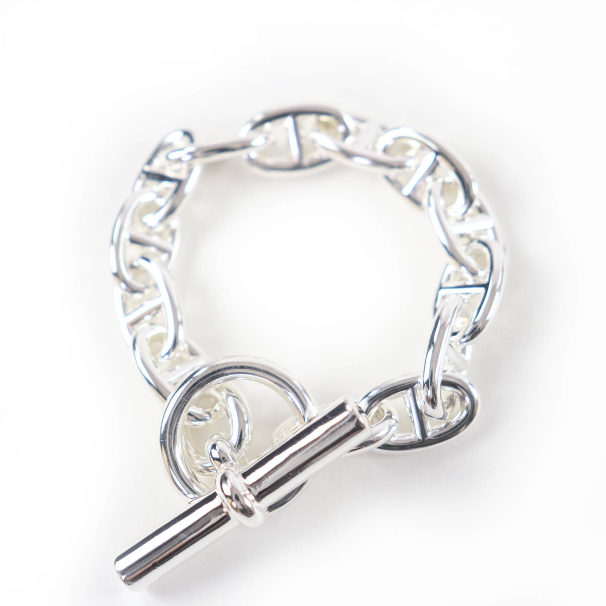 HERMES Chaine d\'Ancre MM AG925 Bracelet Bangle, 13 links, Made in France, 2023 model, Weight: 49.36