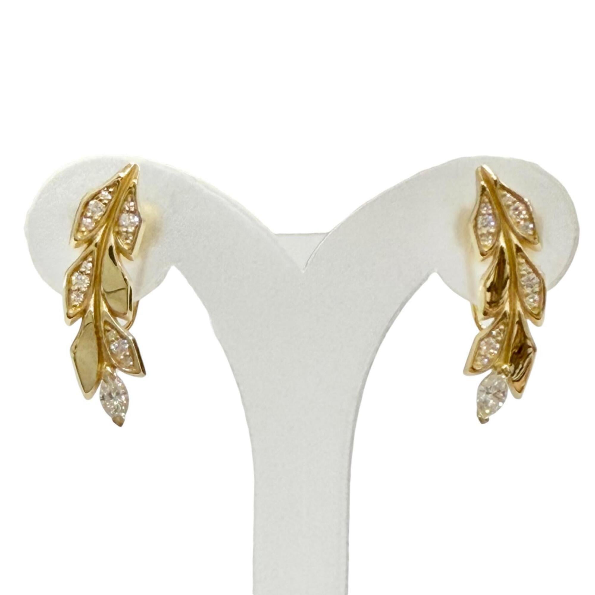 TIFFANY&Co. Tiffany Victoria Vine Diamond Earrings AU750 (YG) Total Diamonds 0.33ct Yellow Gold Weig