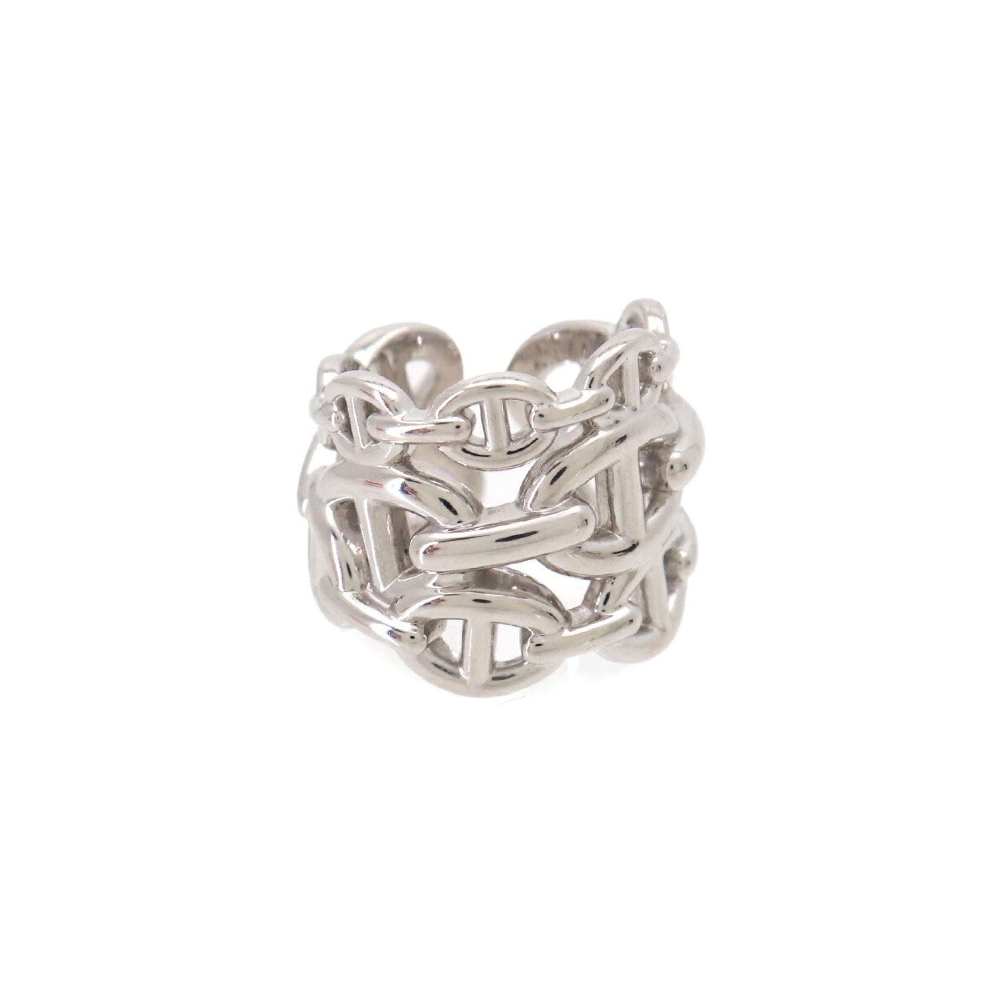 Hermes Chaine d\'Ancre Enchainee GM #49 Ring, SV 925 Silver.