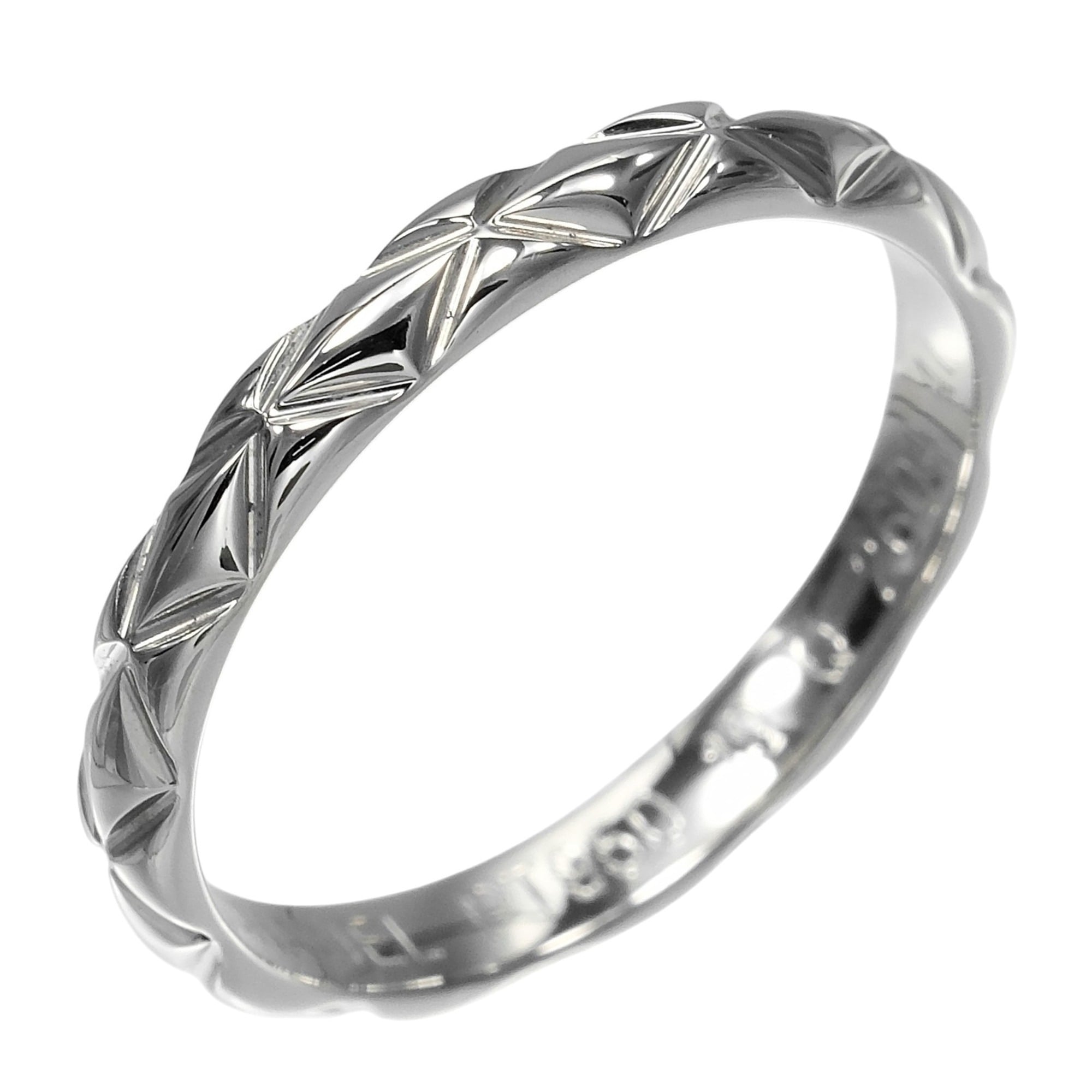 Chanel MatelassŽ Small Ring, Size 6.5, Platinum 950, Approx. 2.4g